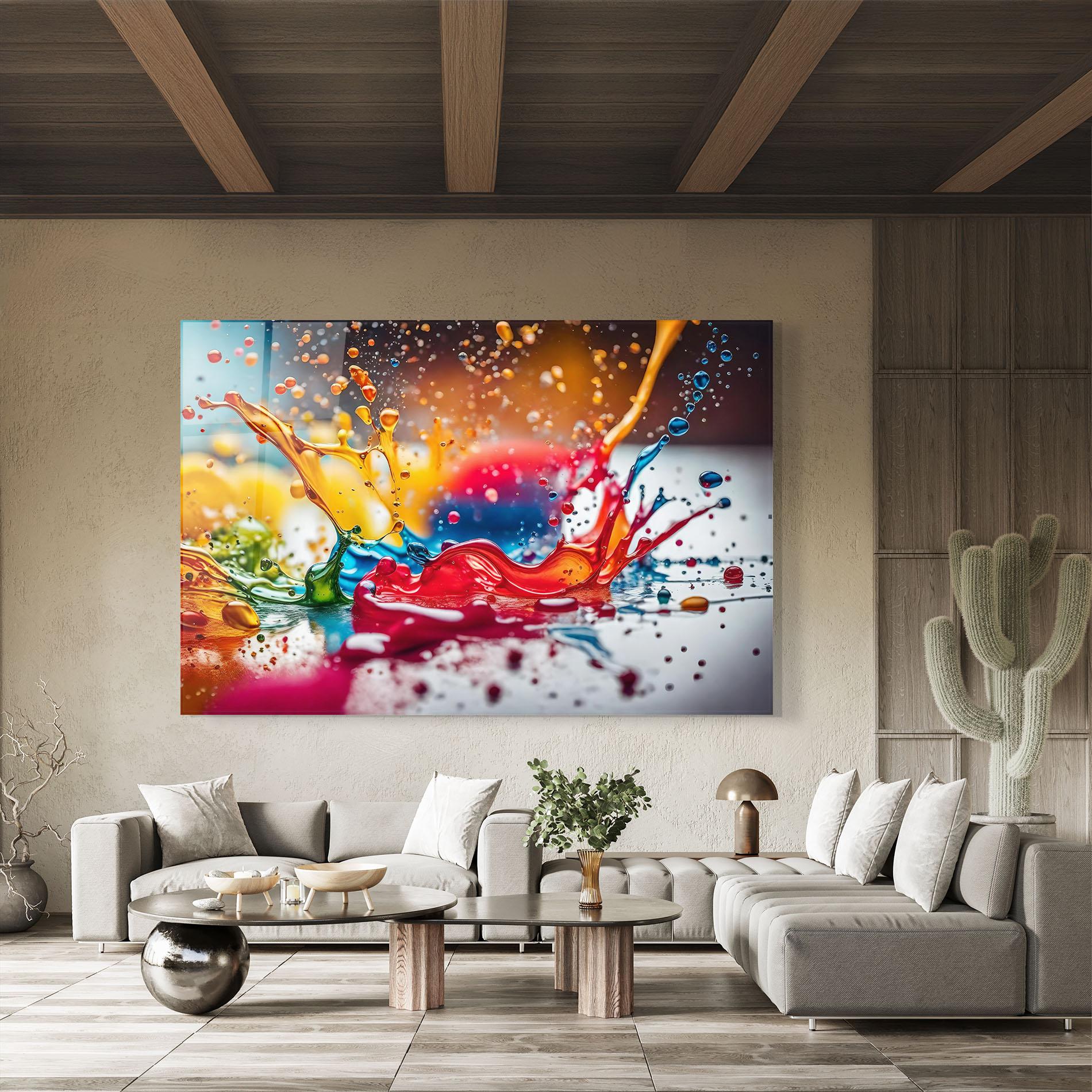 Glasbild Water Color Splash mockup 8