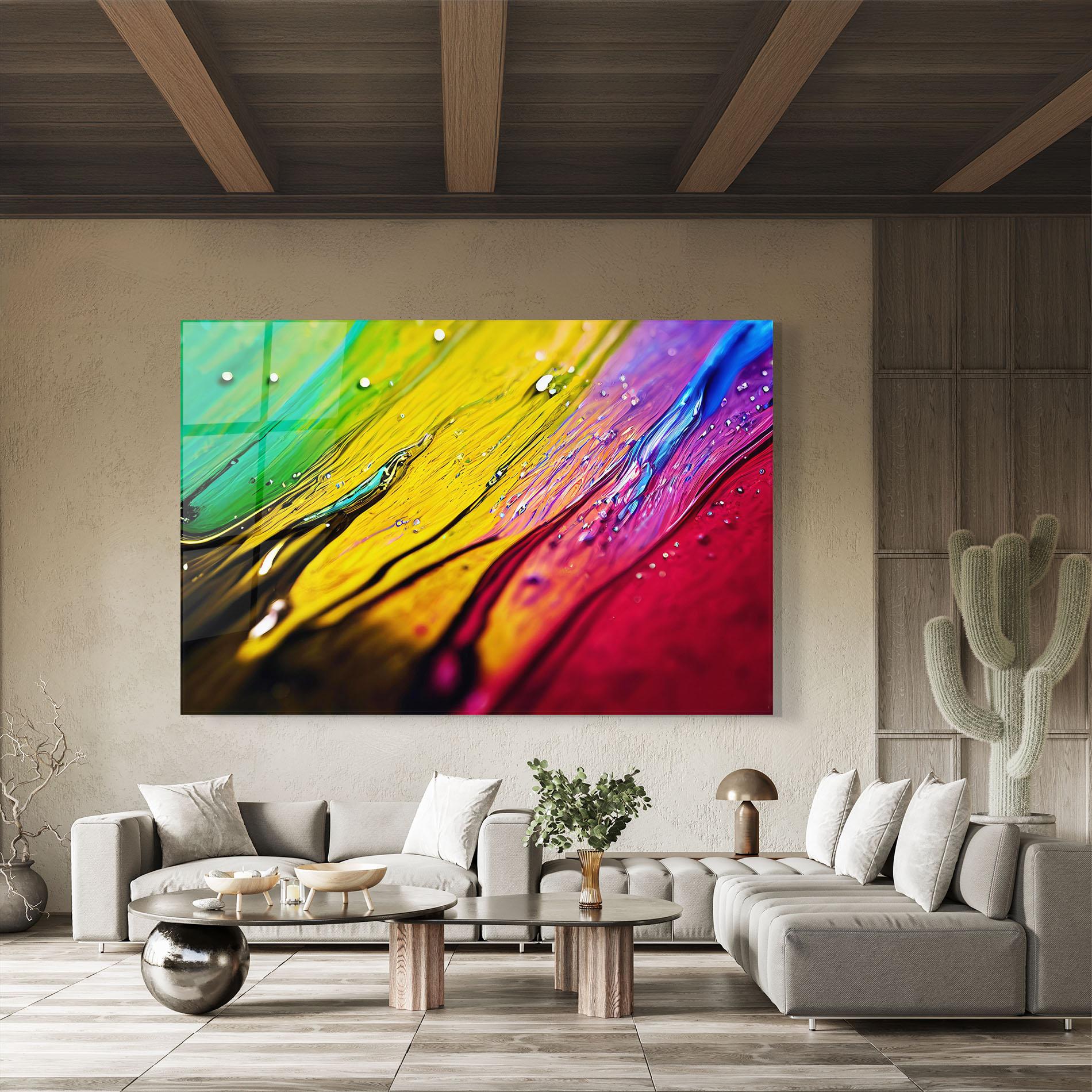 Glasbild Yellow Green mockup 8