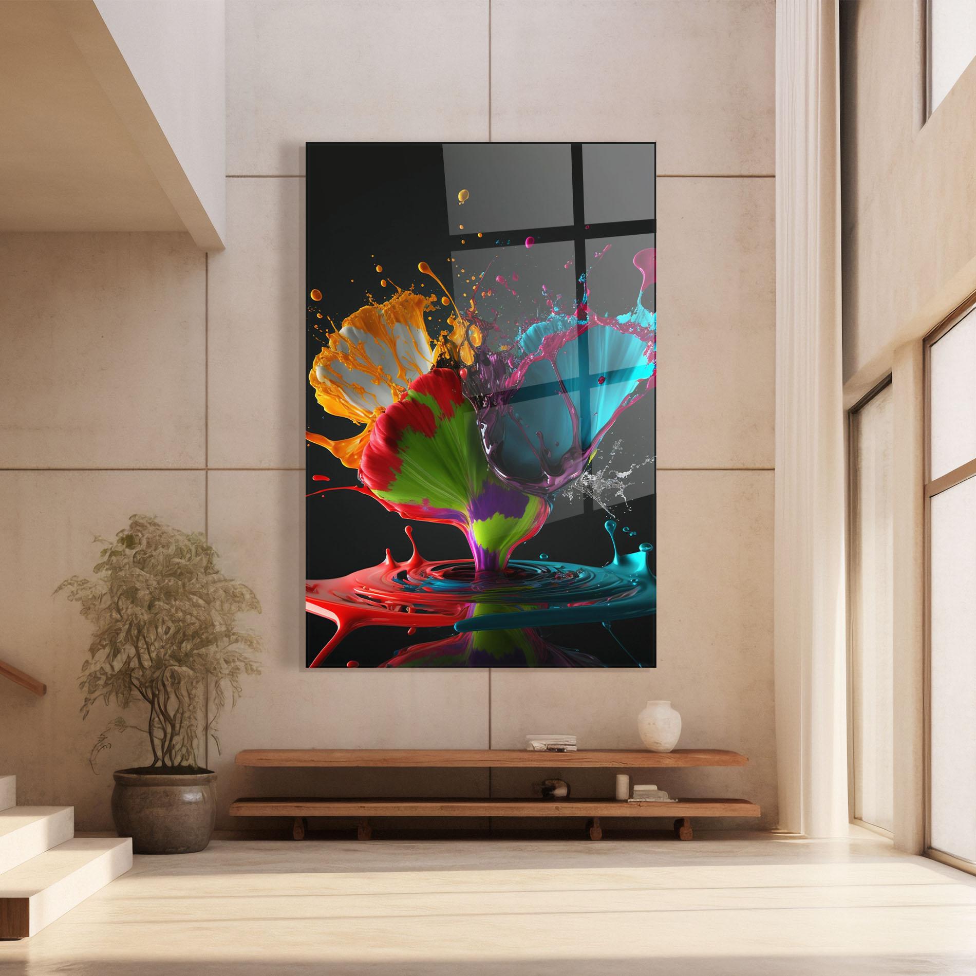 Glasbild Beautiful Colorful Splash mockup 8