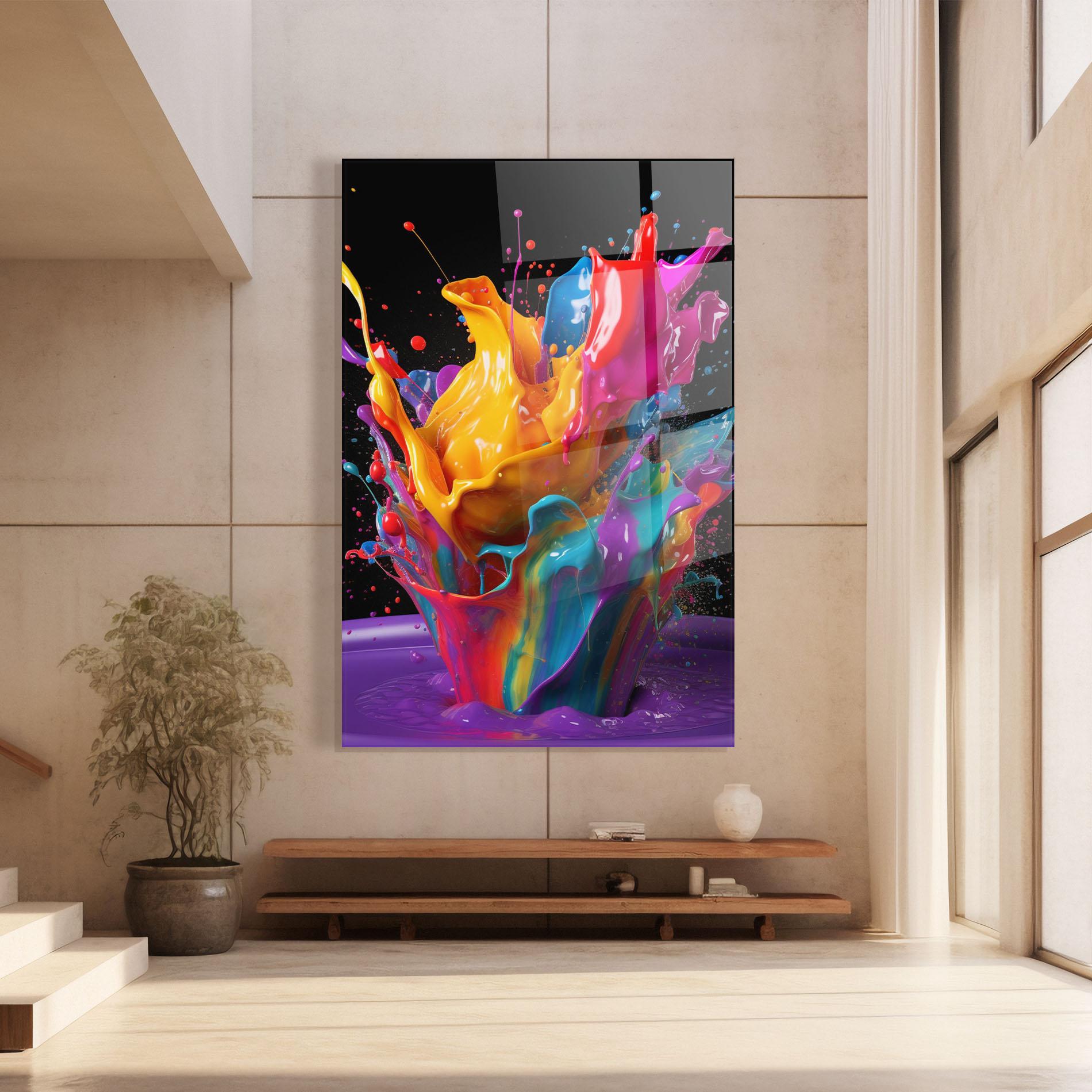 Glasbild Brightly Color Splashing mockup 8