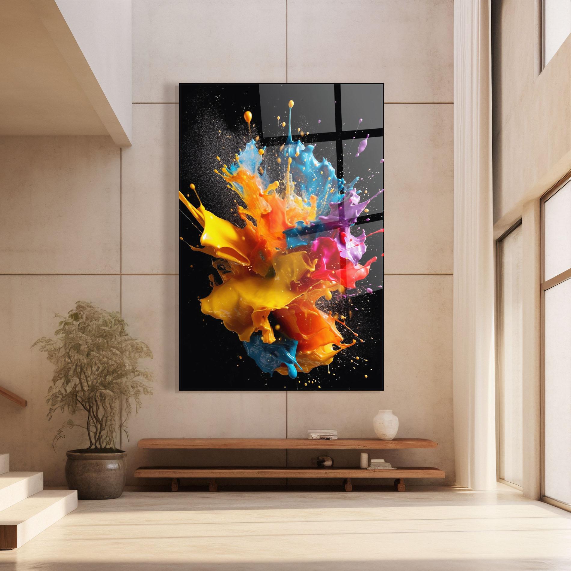 Glasbild Colors Splashing mockup 8