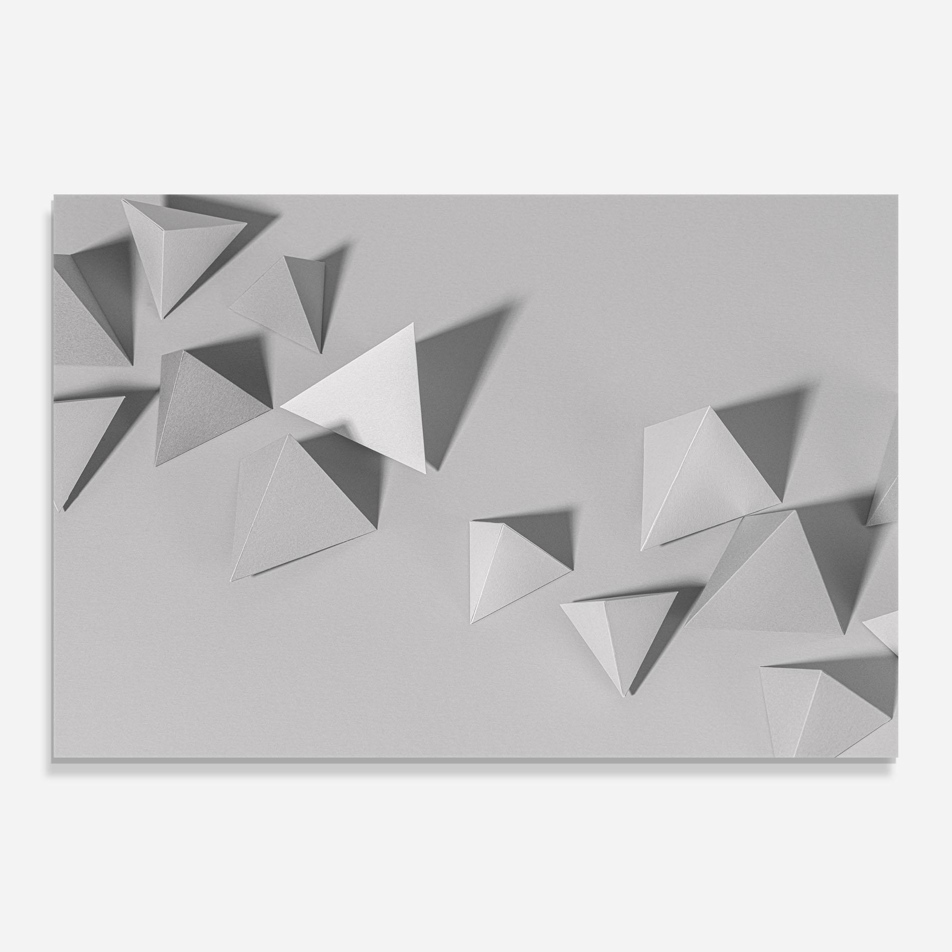 Glasbild 3d White Triangle mockup 0