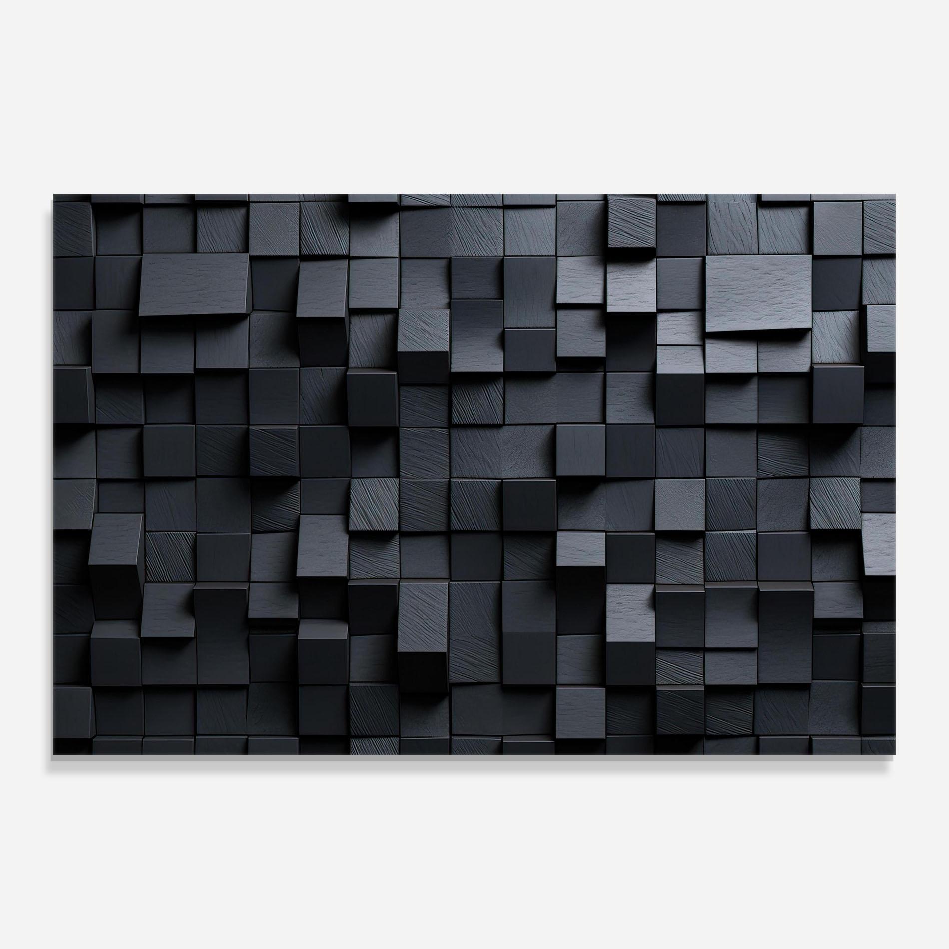 Glasbild Black Square Pattern mockup 0