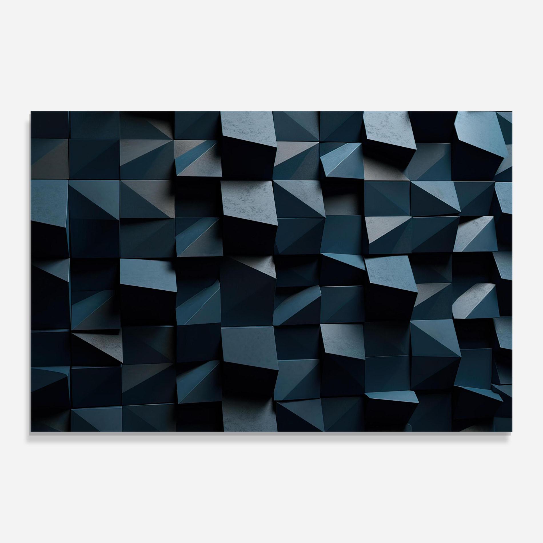 Glasbild Dark Blue Square mockup 0