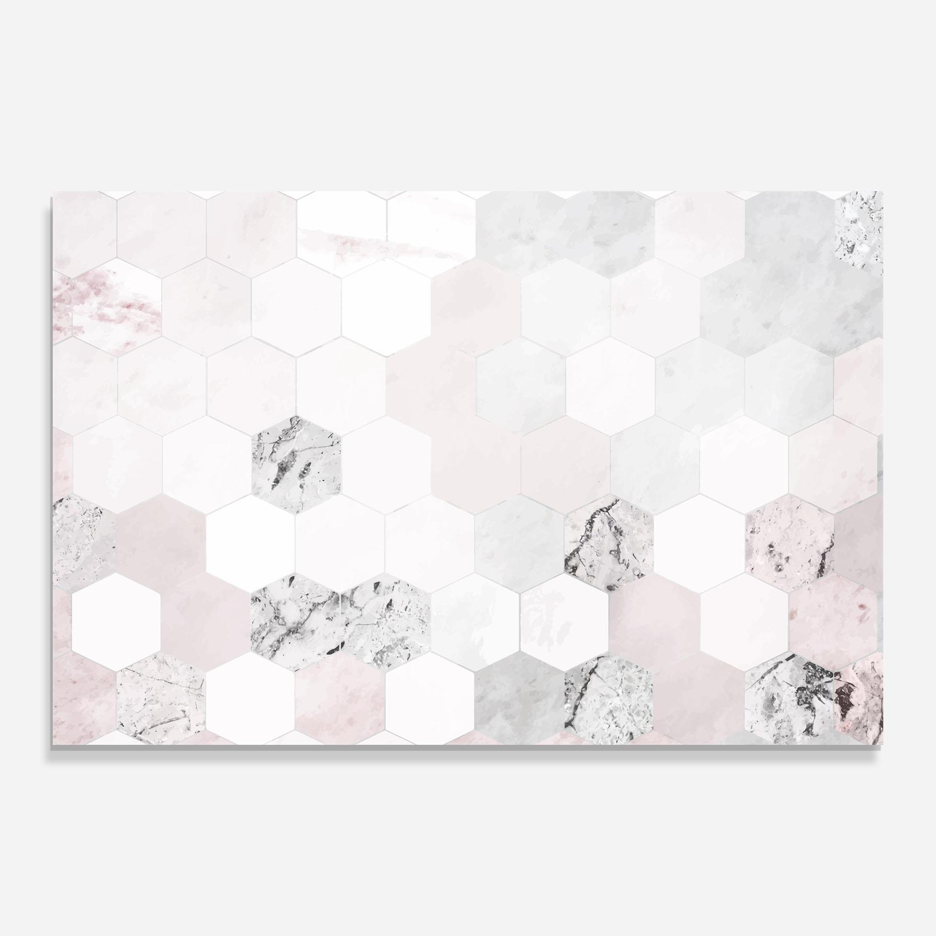 Glasbild Pink Hexa Pattern mockup 0