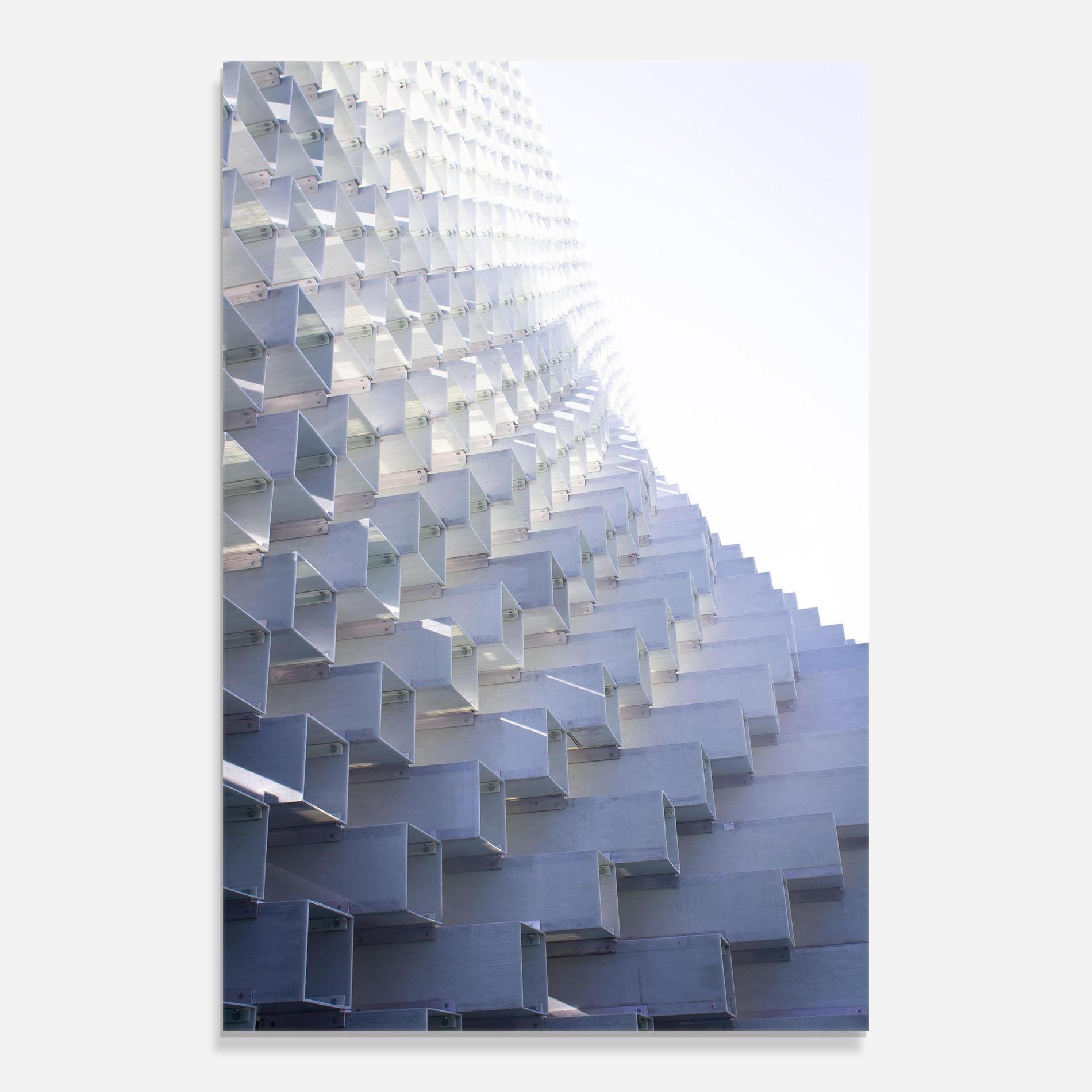 Glasbild 3d White Square mockup 0