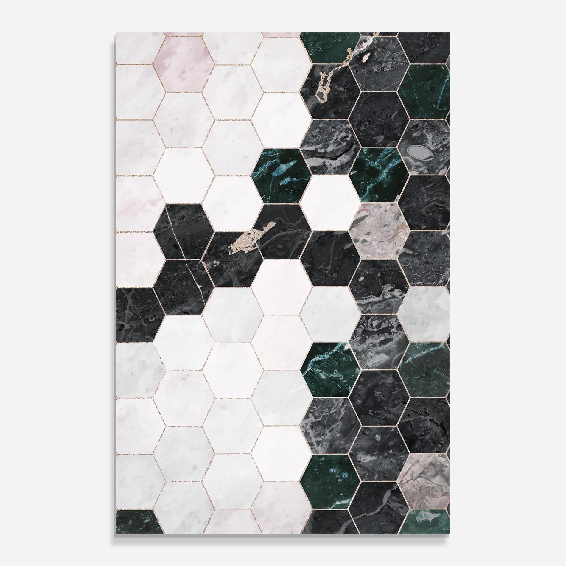 Glasbild Green Hexagon mockup 0
