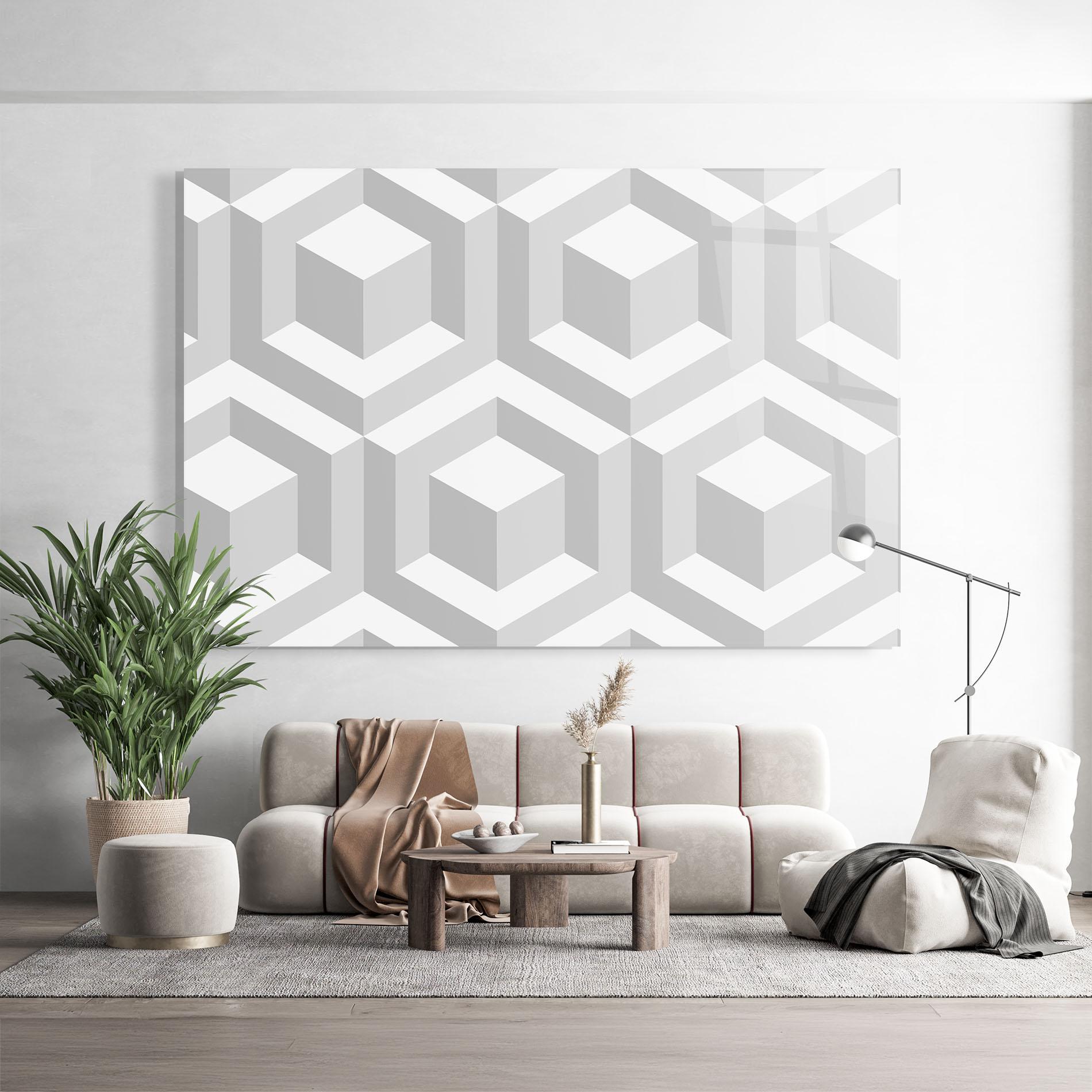 Glasbild 3d Square mockup 9