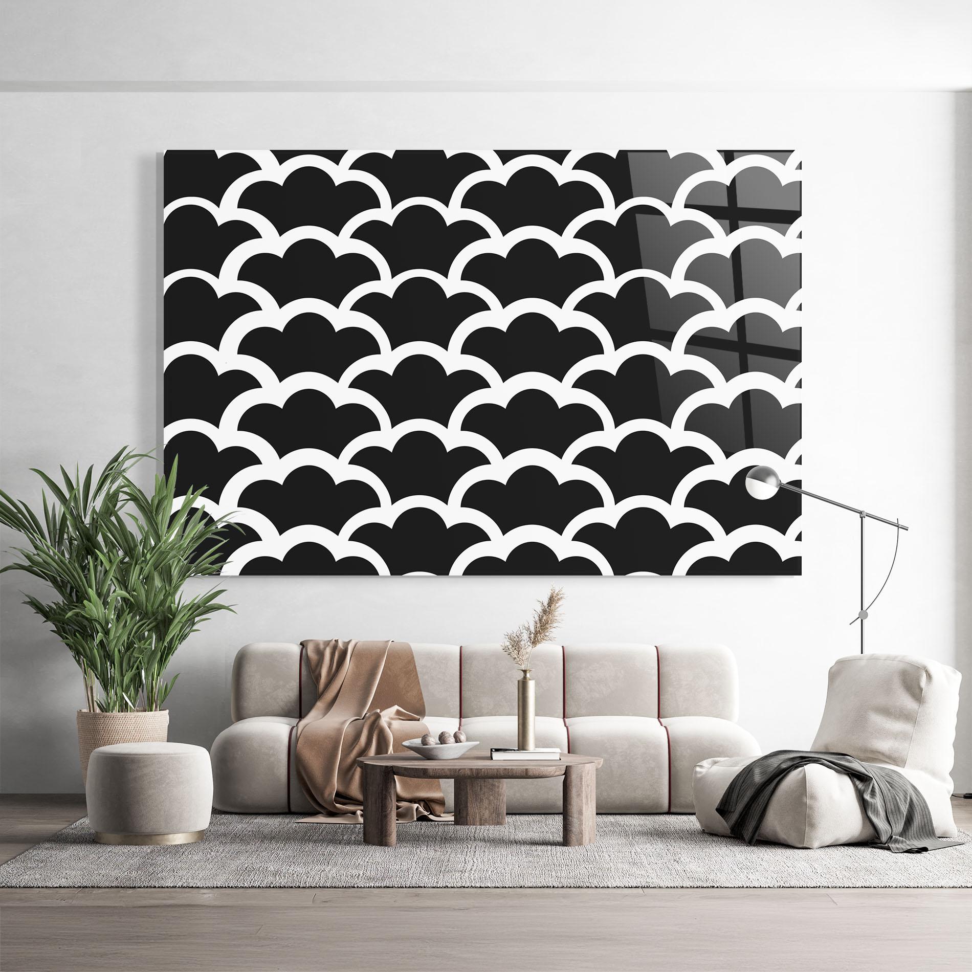 Glasbild Black Clouds mockup 9