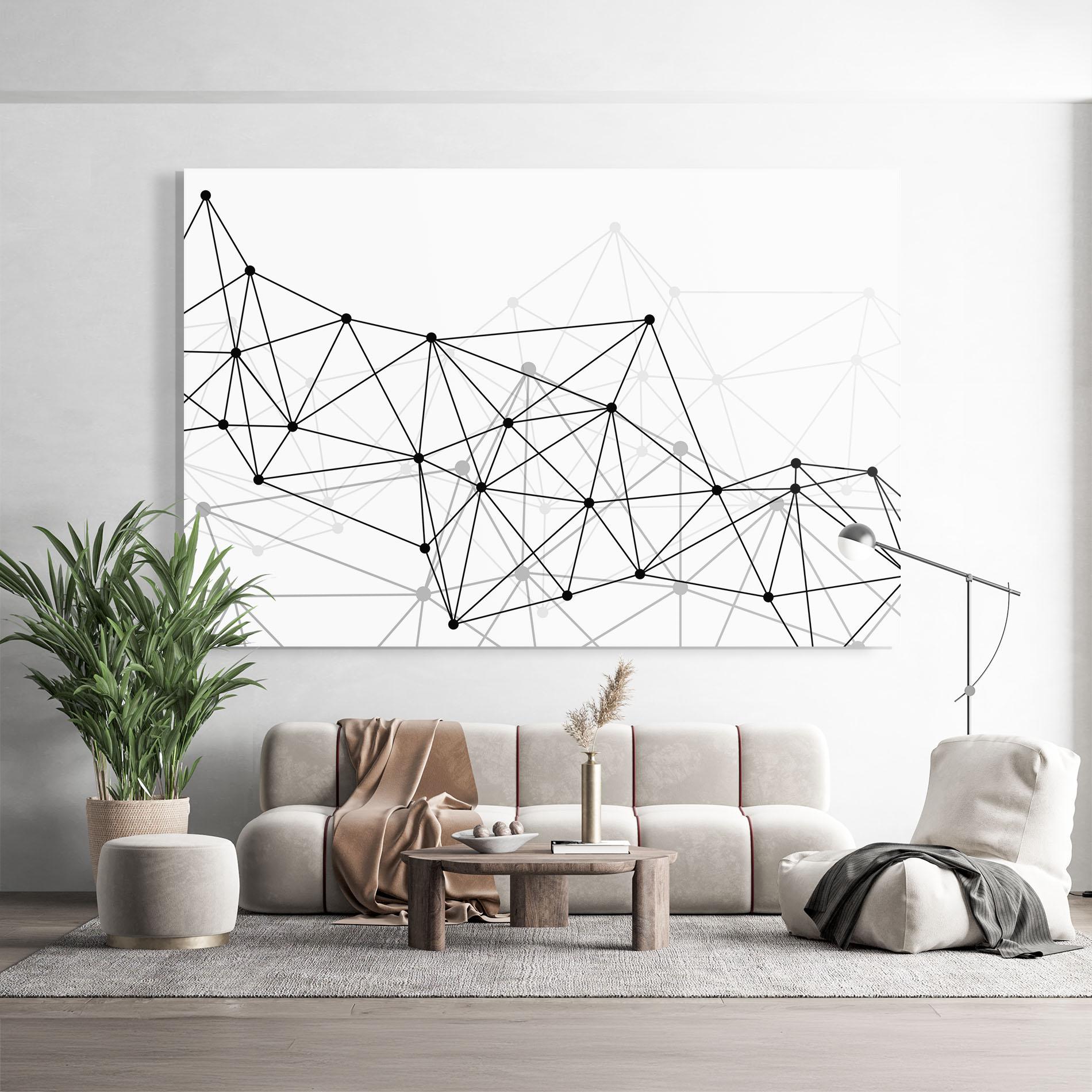 Glasbild Black Connecting mockup 9
