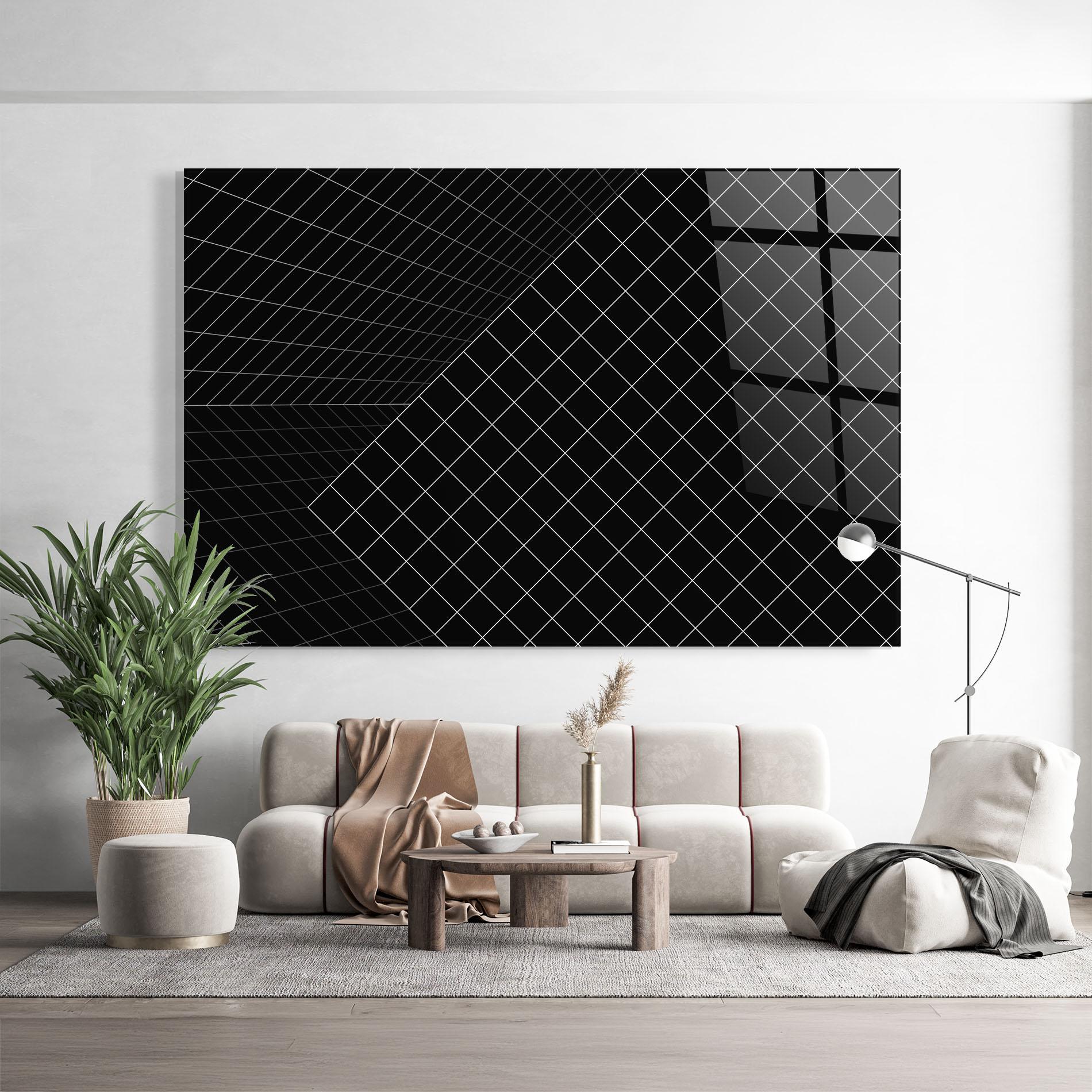 Glasbild Black Square mockup 9