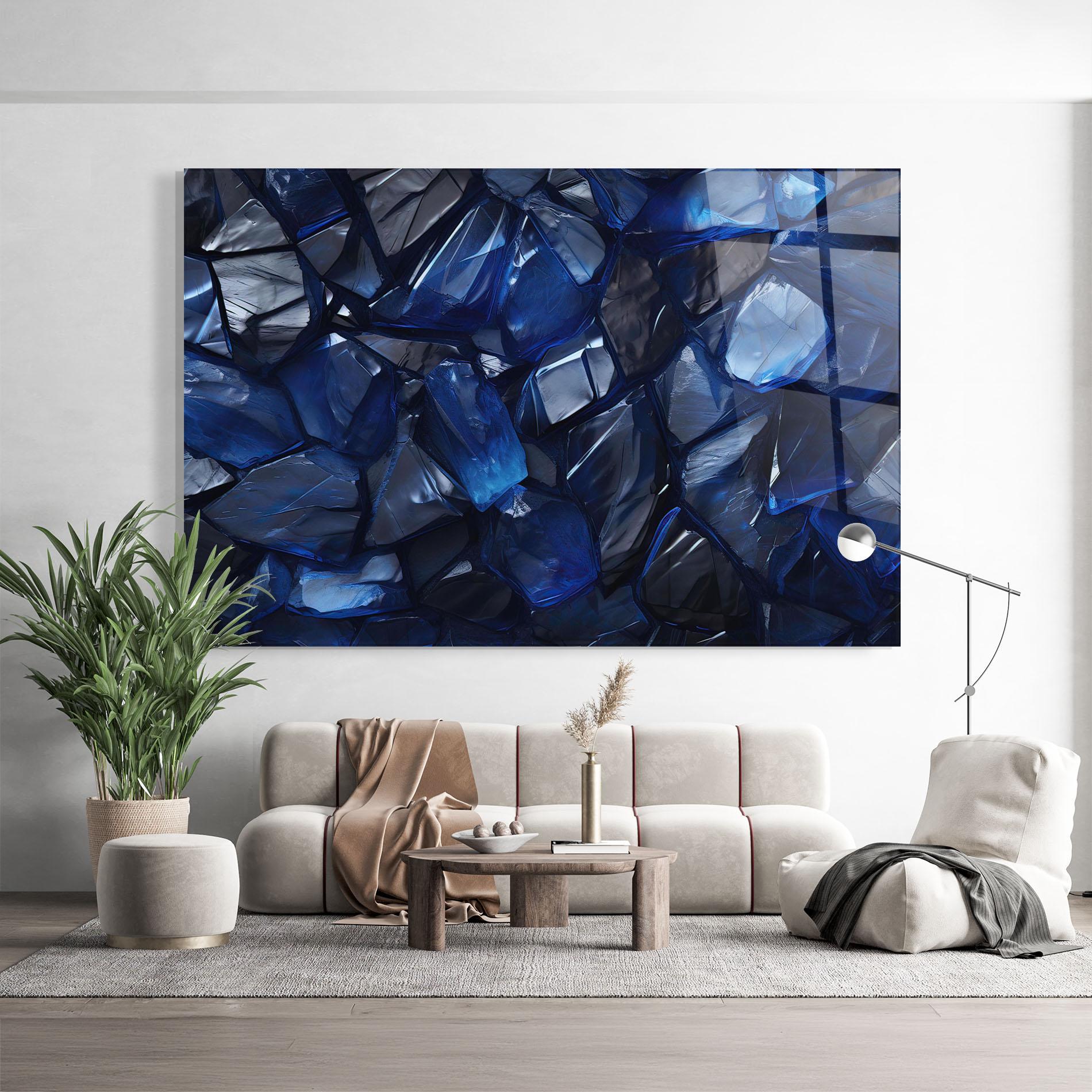 Glasbild Blue Crystal Shape mockup 9