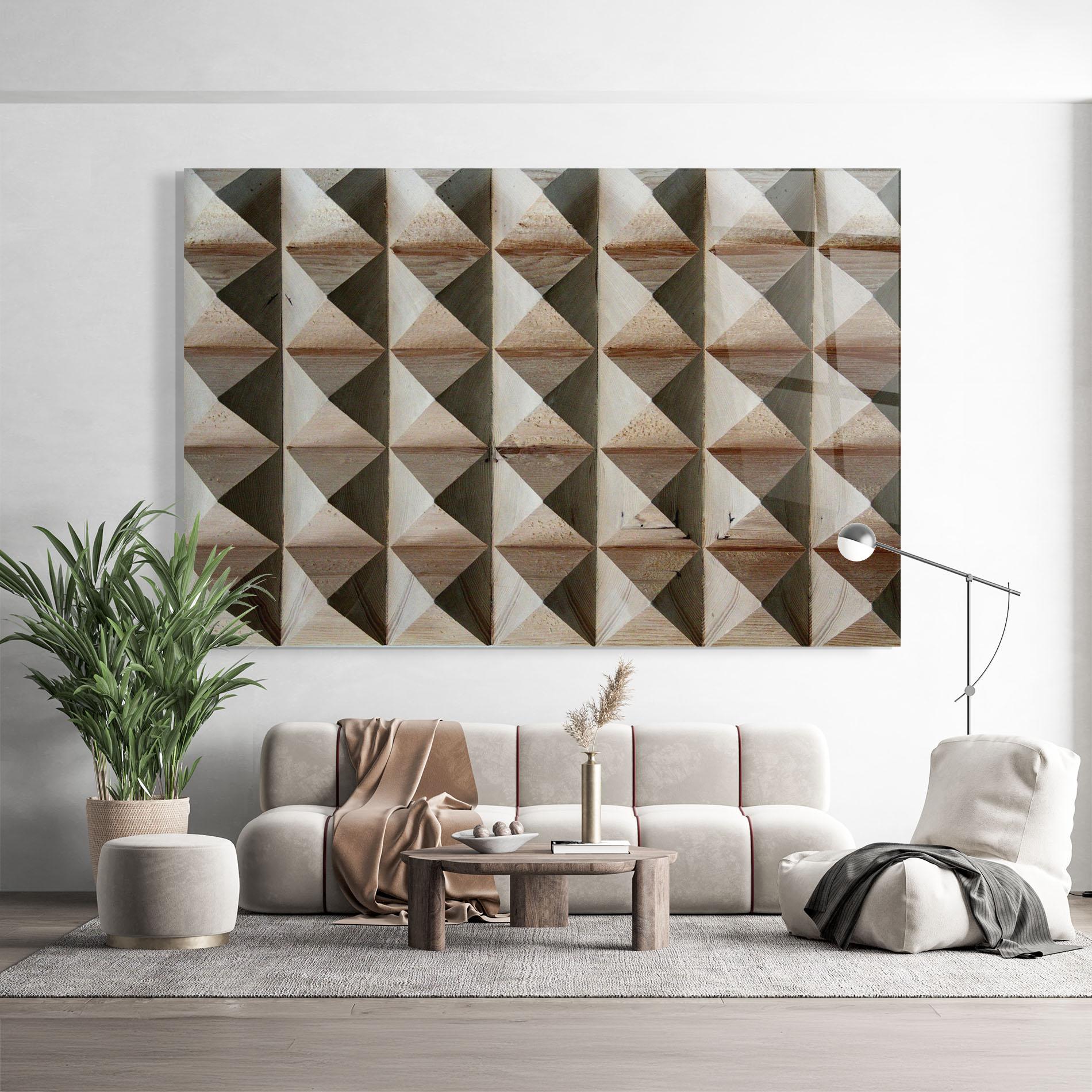 Glasbild Cream Pyramid mockup 9