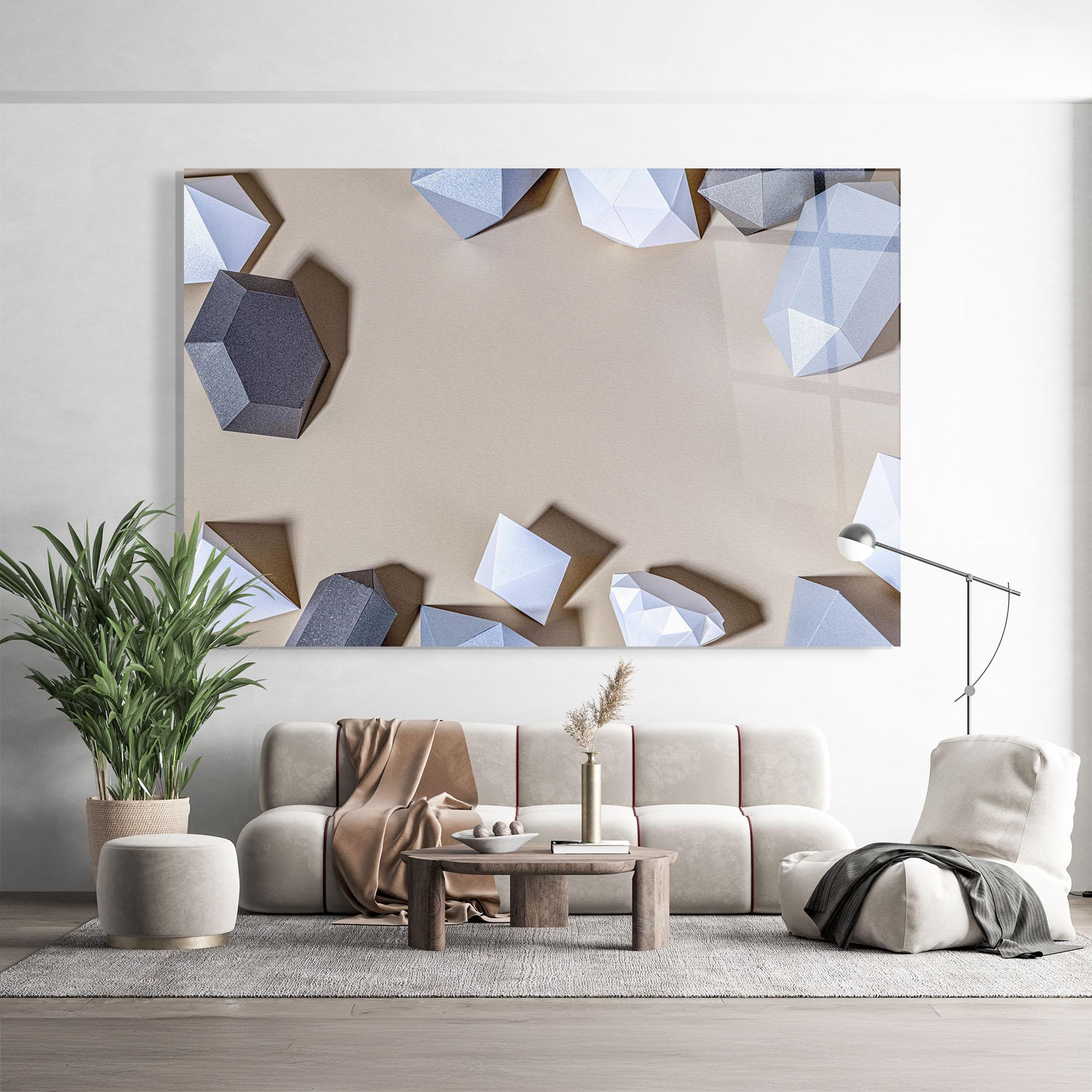 Glasbild Geometric 3d Shapes mockup 9