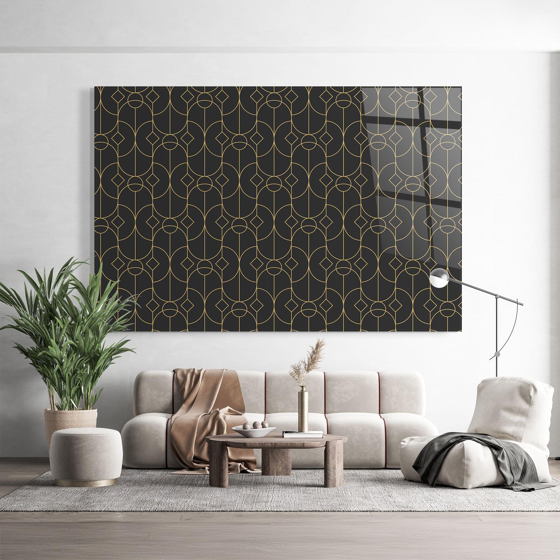 Glasbild Gold Geometric mockup 9