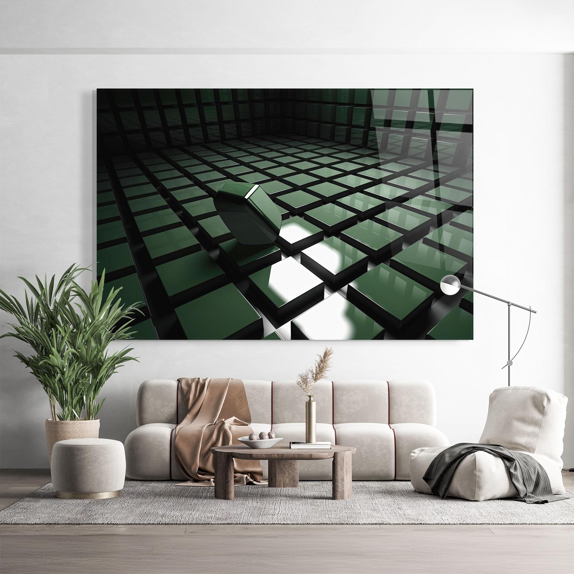 Glasbild Green Shape Floating mockup 9