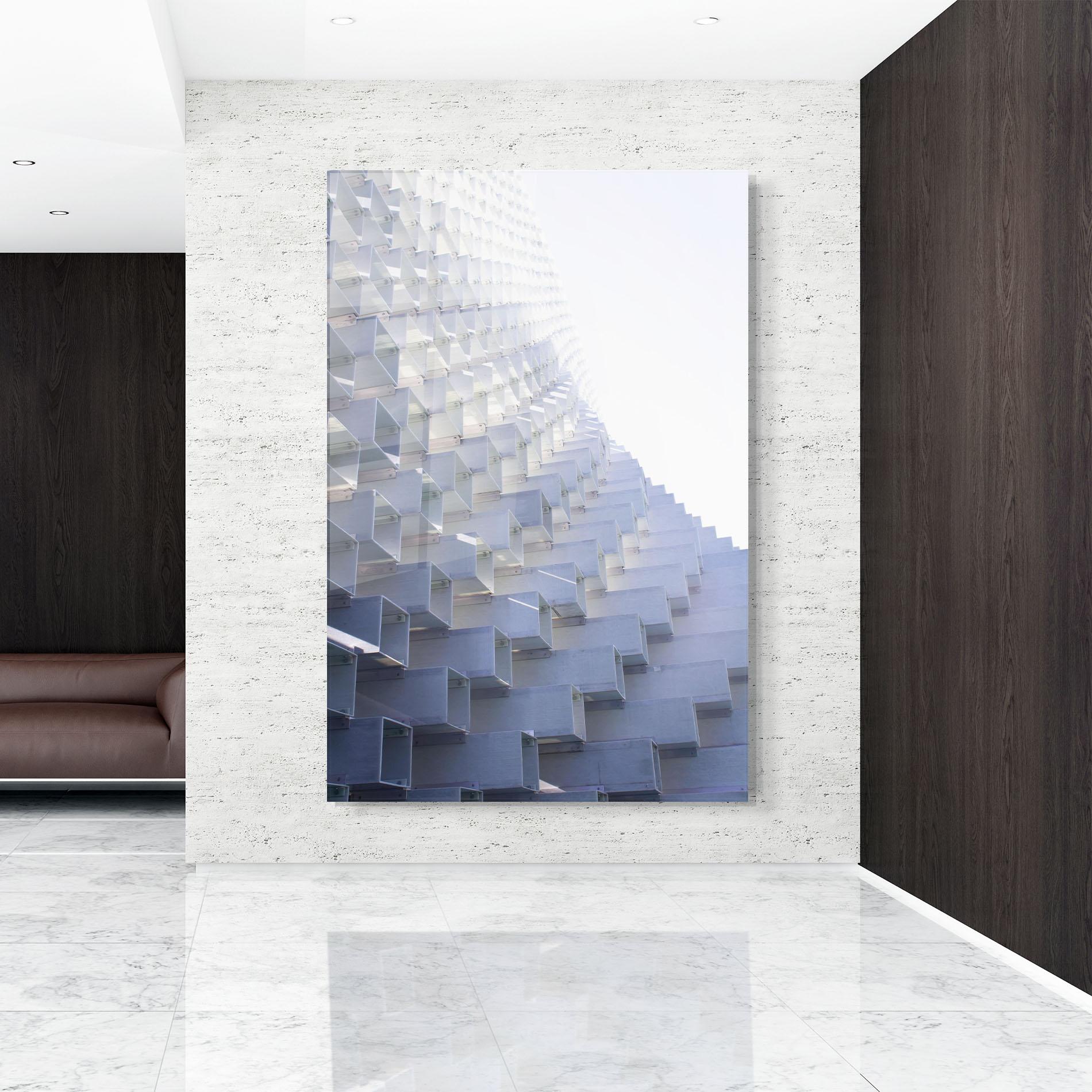 Glasbild 3d White Square mockup 9