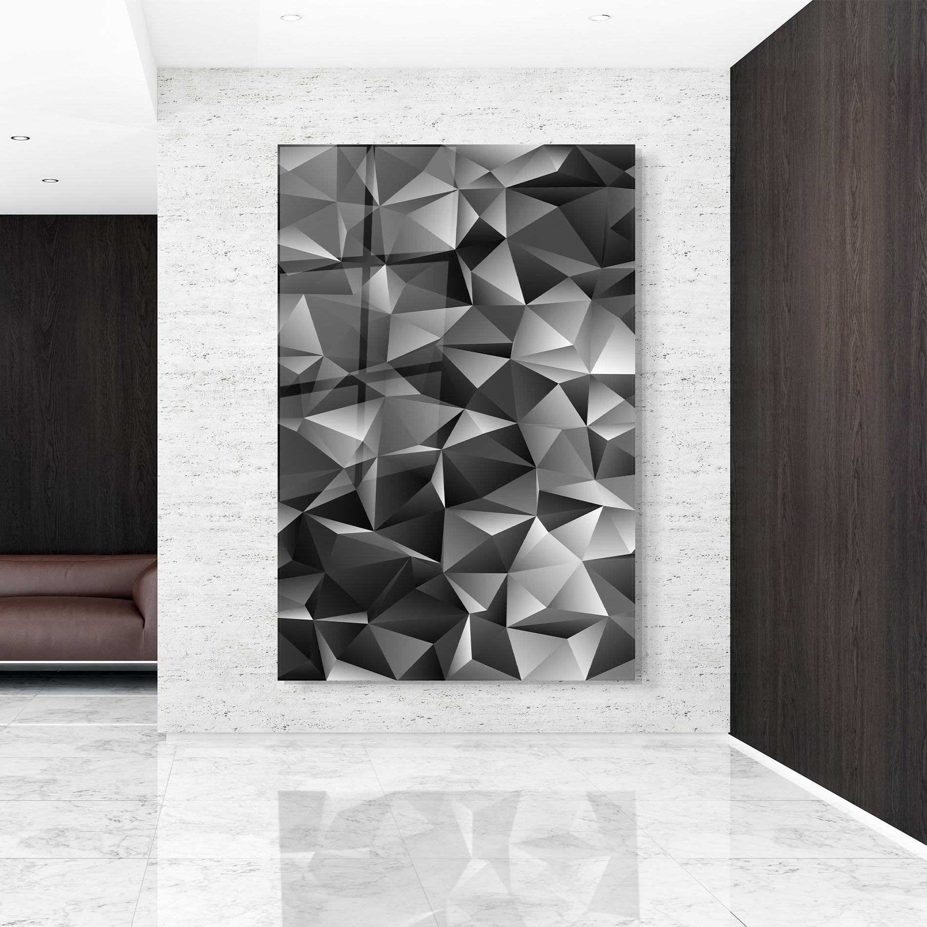 Glasbild Black Triangle Pattern mockup 9