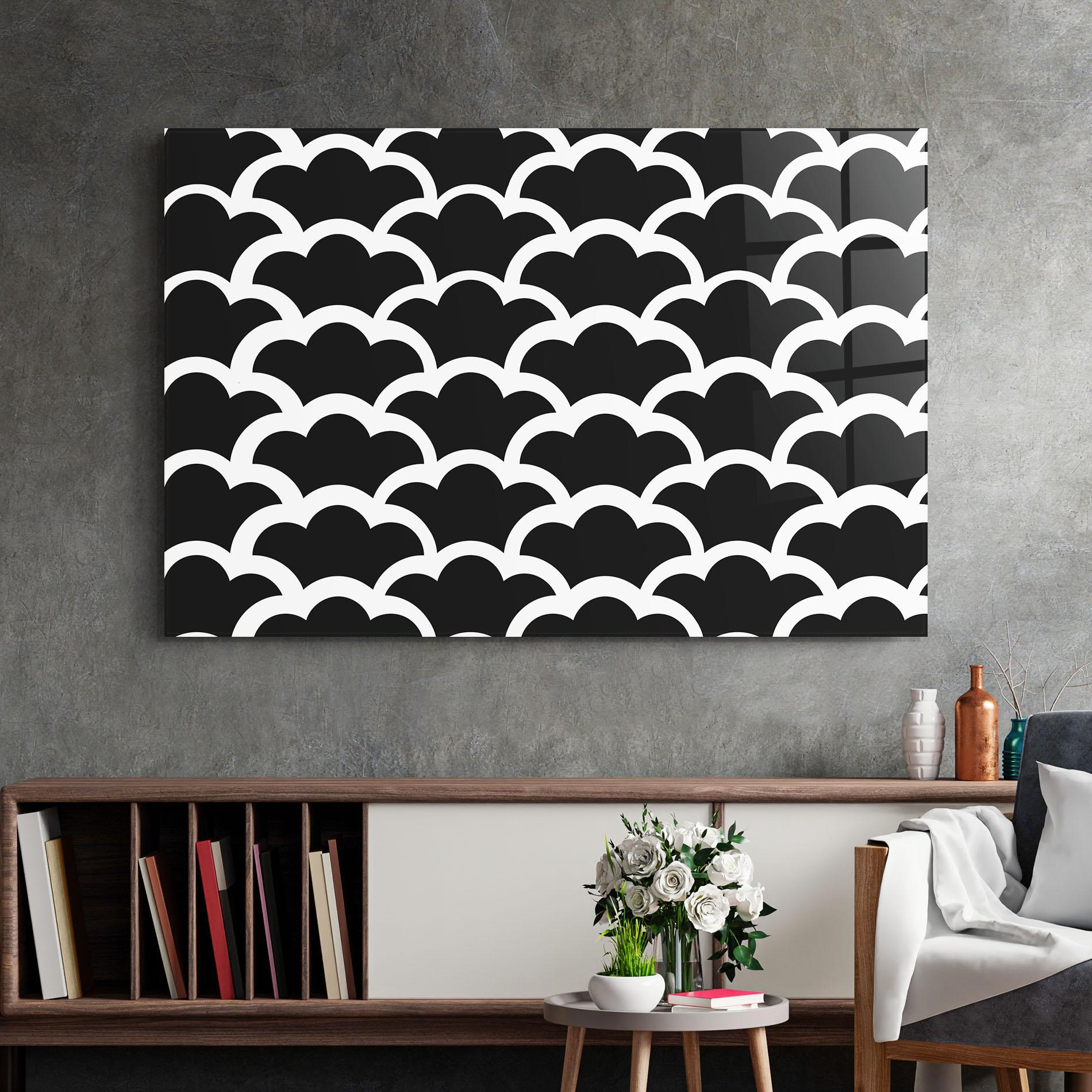 Glasbild Black Clouds mockup 2