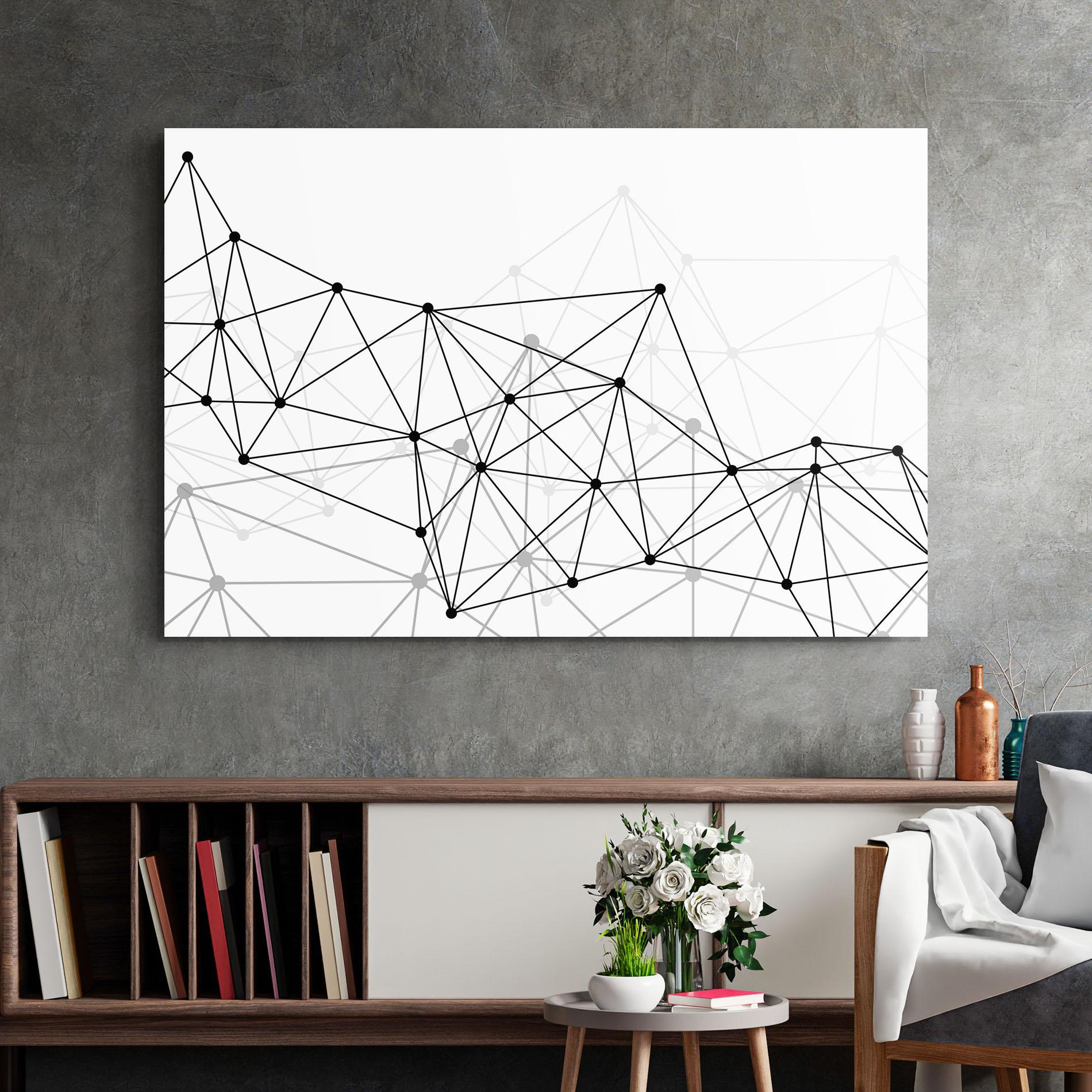 Glasbild Black Connecting mockup 2