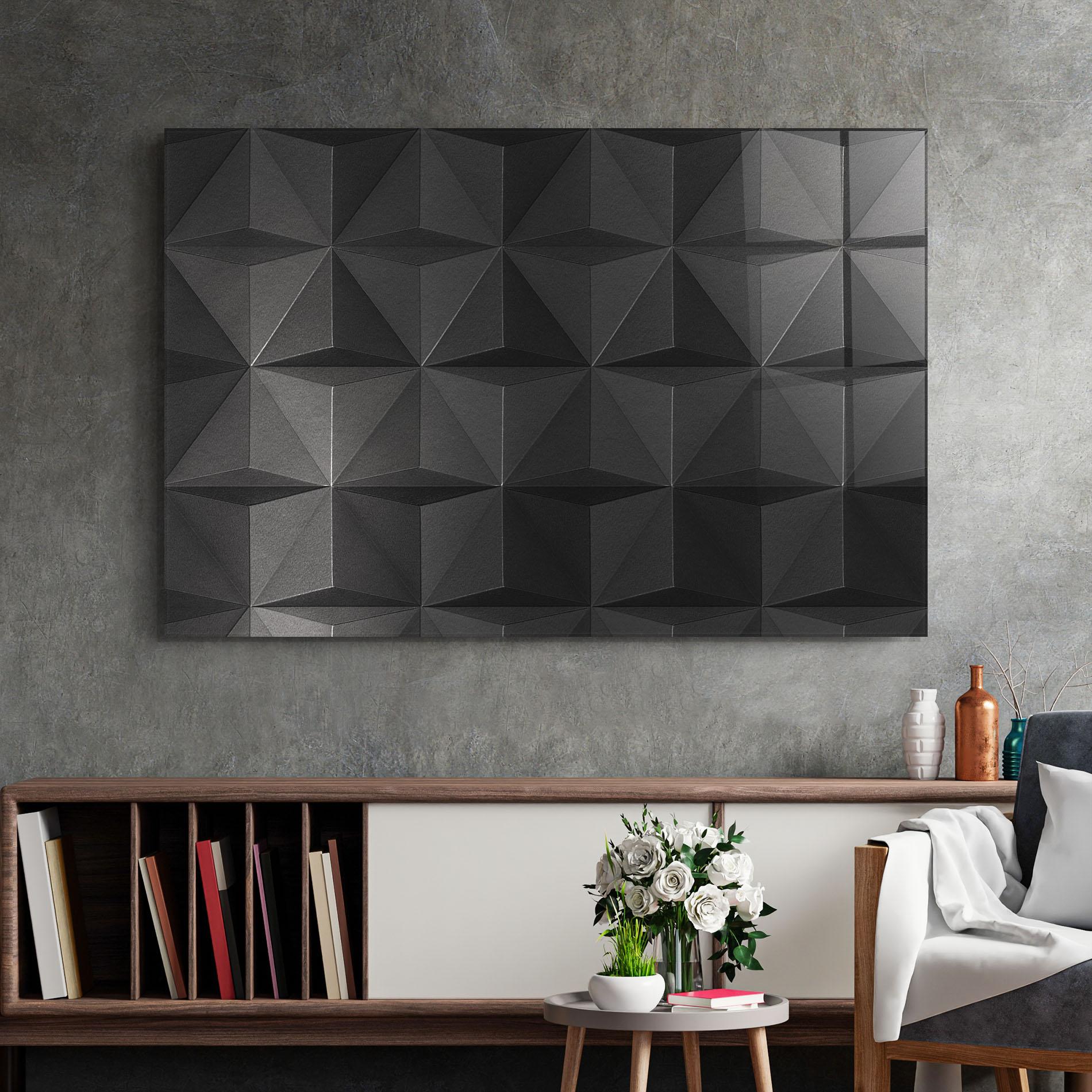 Glasbild Black Shade Triangle mockup 2