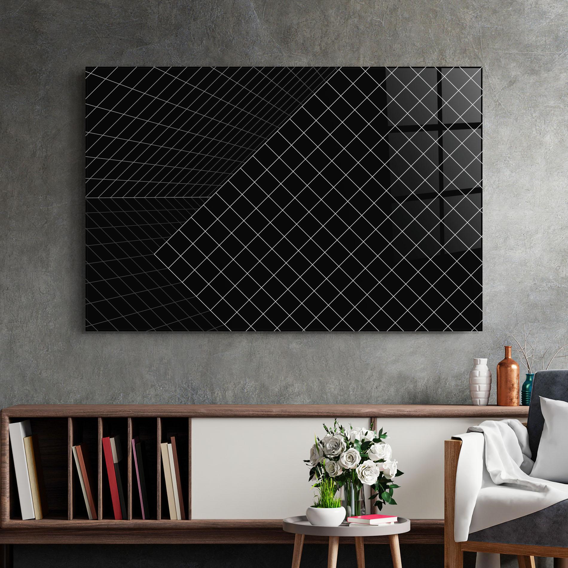 Glasbild Black Square mockup 2