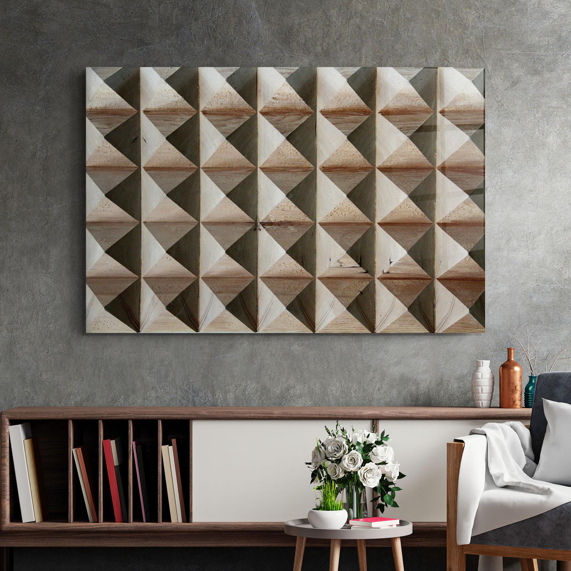 Glasbild Cream Pyramid mockup 2