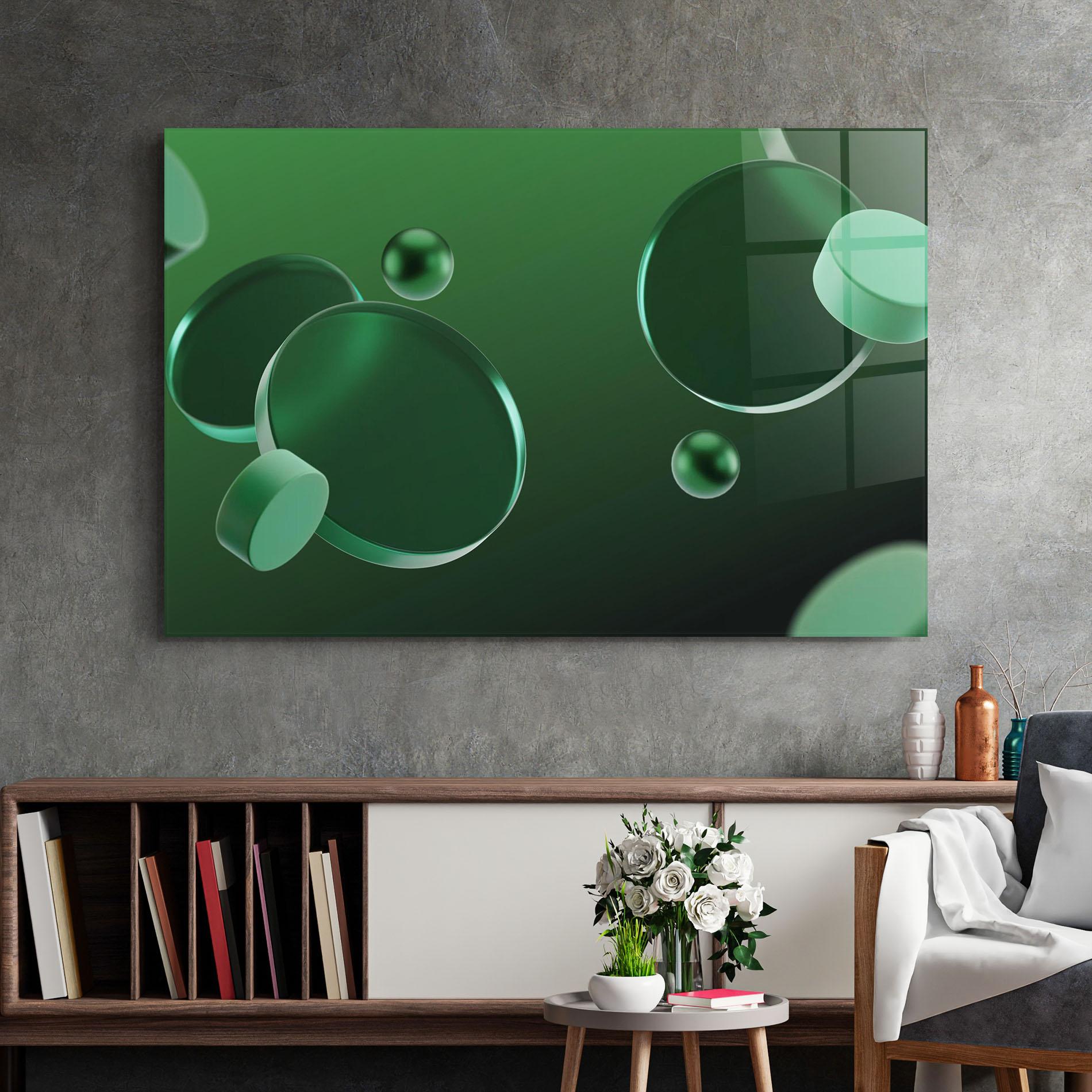 Glasbild Green Circle Floating mockup 2