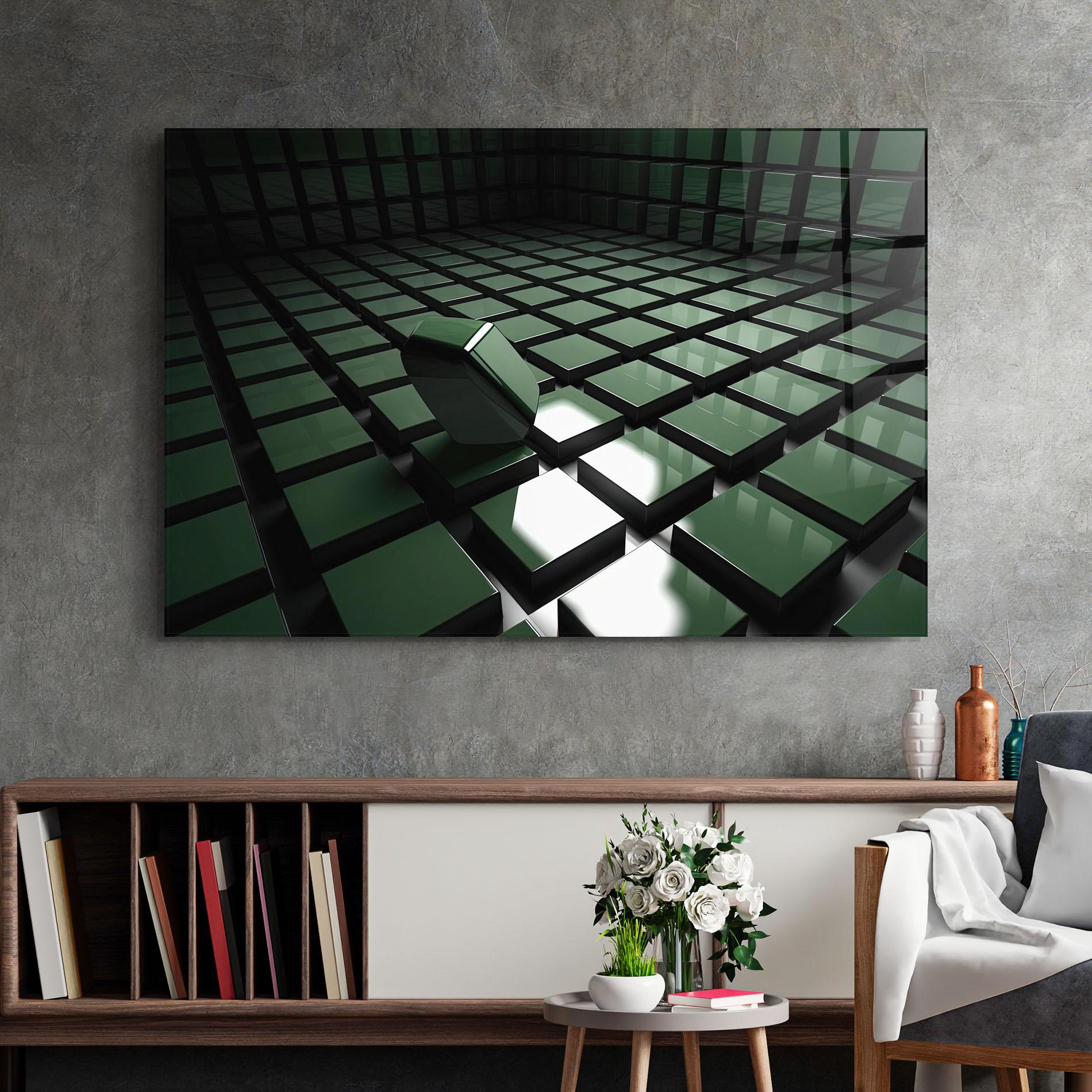 Glasbild Green Shape Floating mockup 2