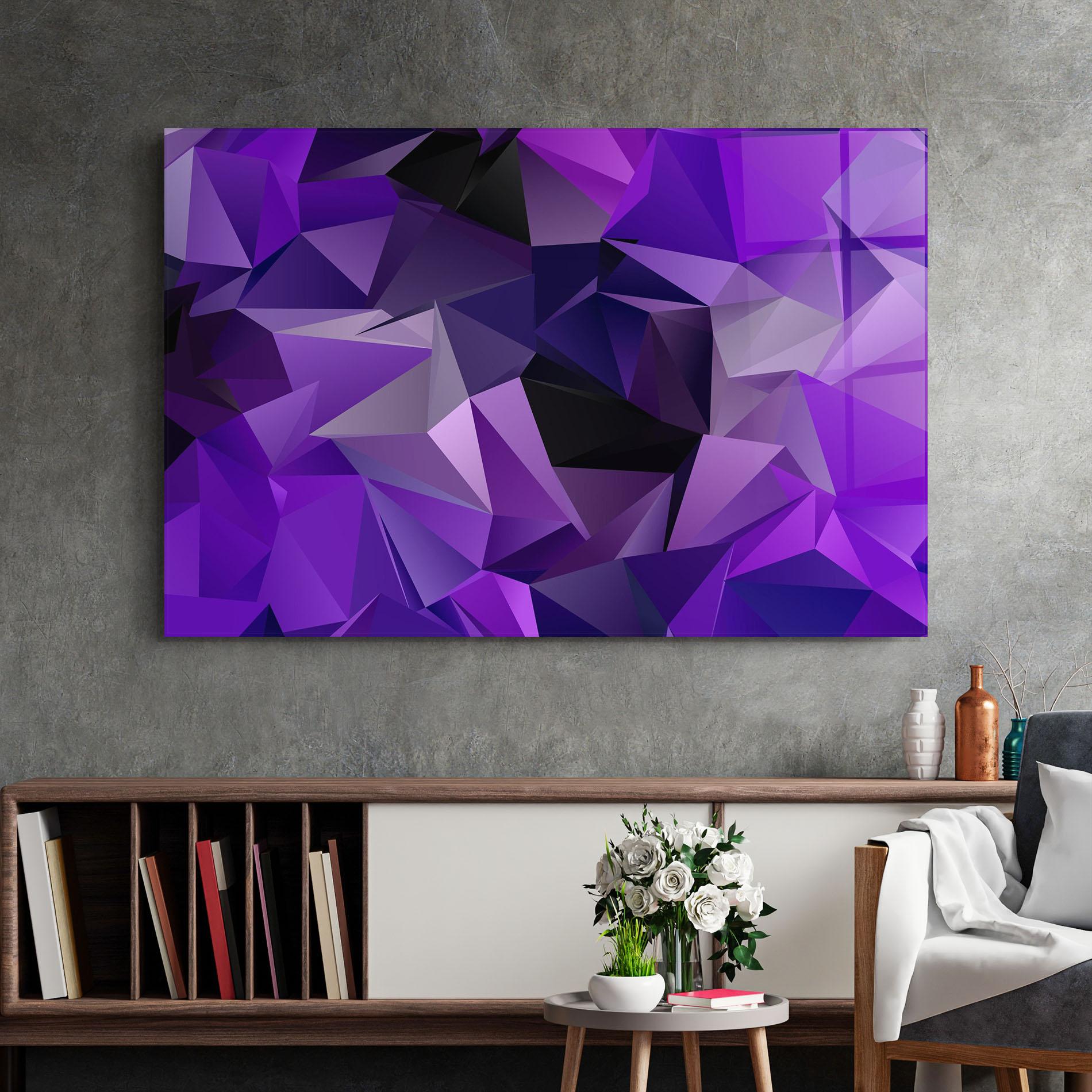 Glasbild Purple Triangle Mix mockup 2