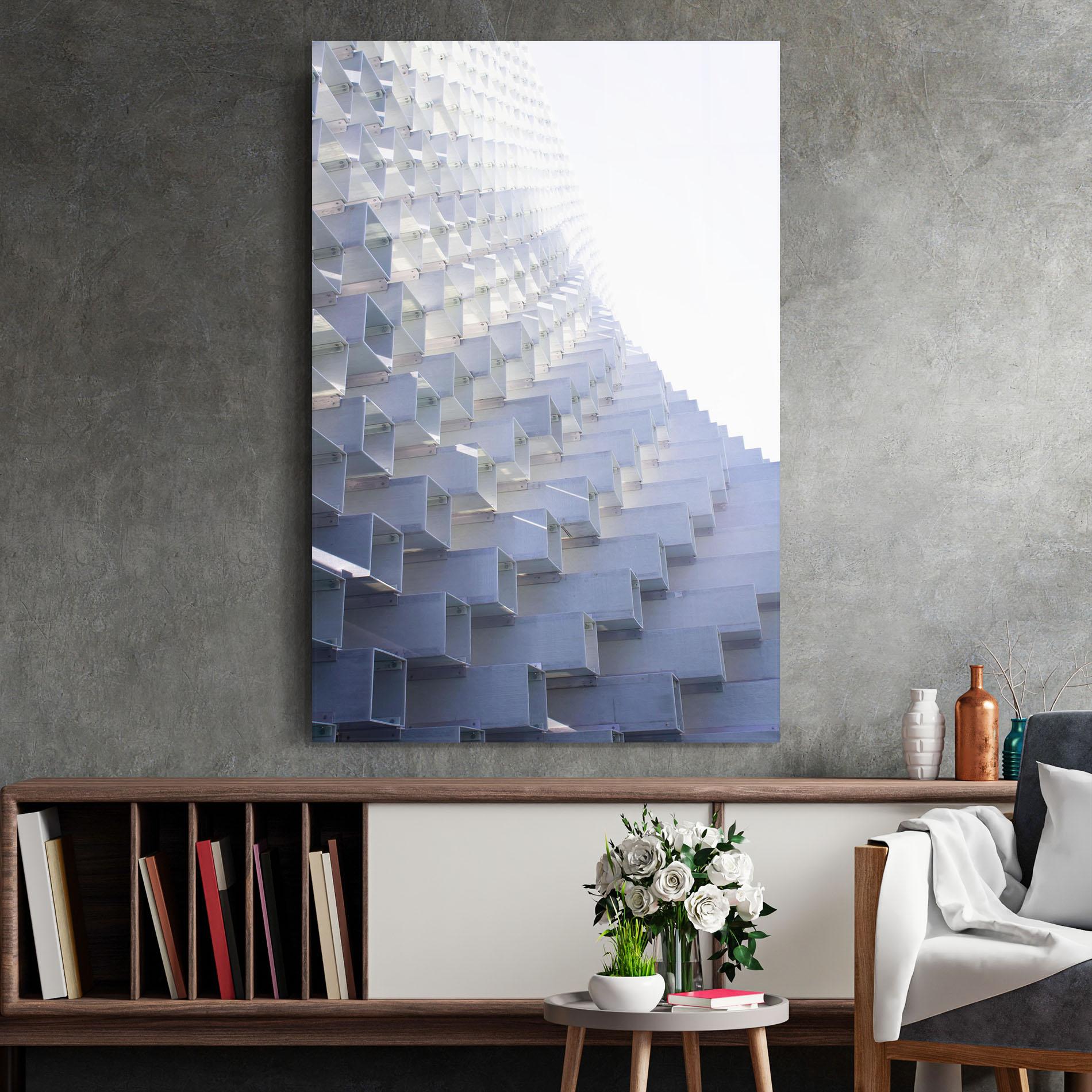 Glasbild 3d White Square mockup 2