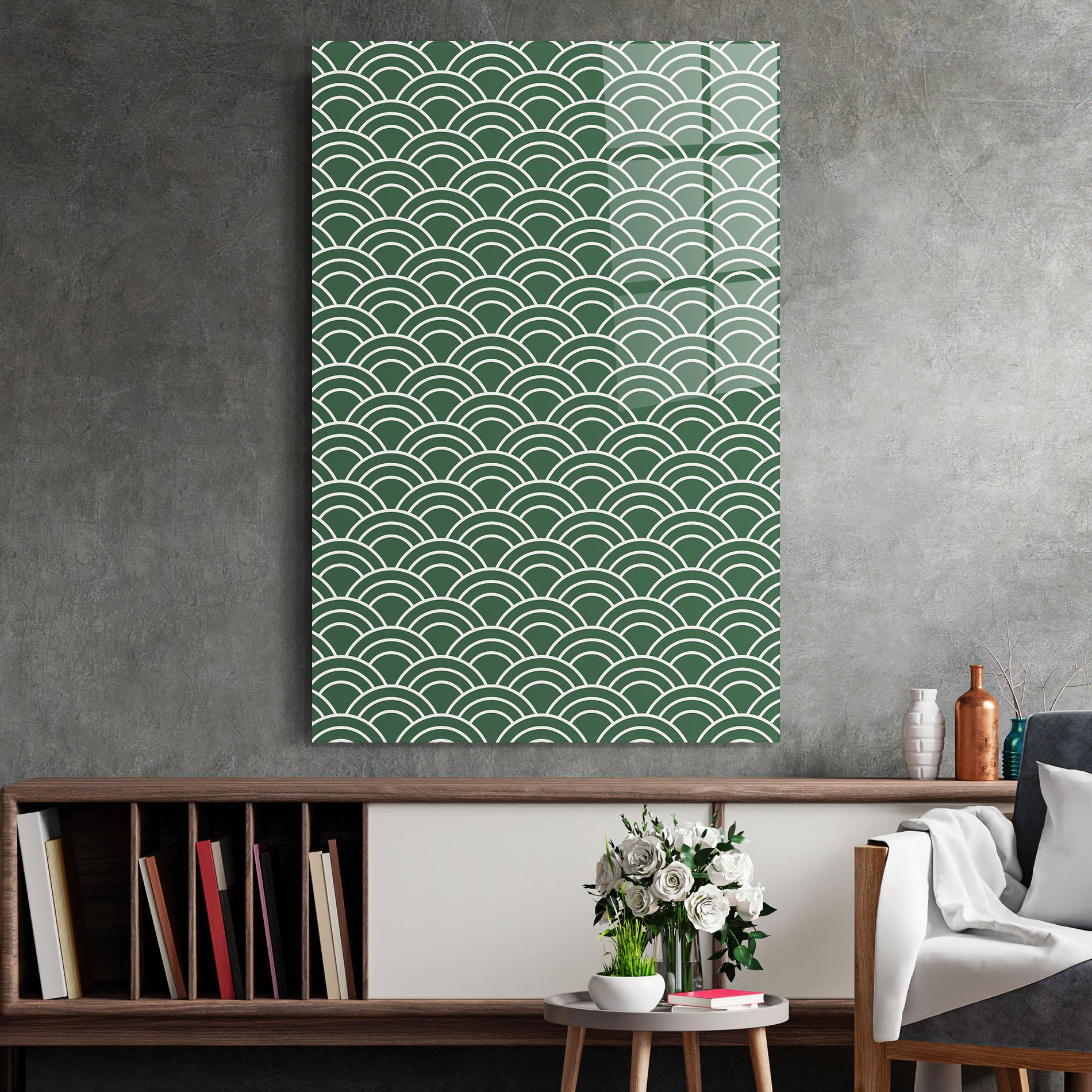 Glasbild Green Semi Circle mockup 2