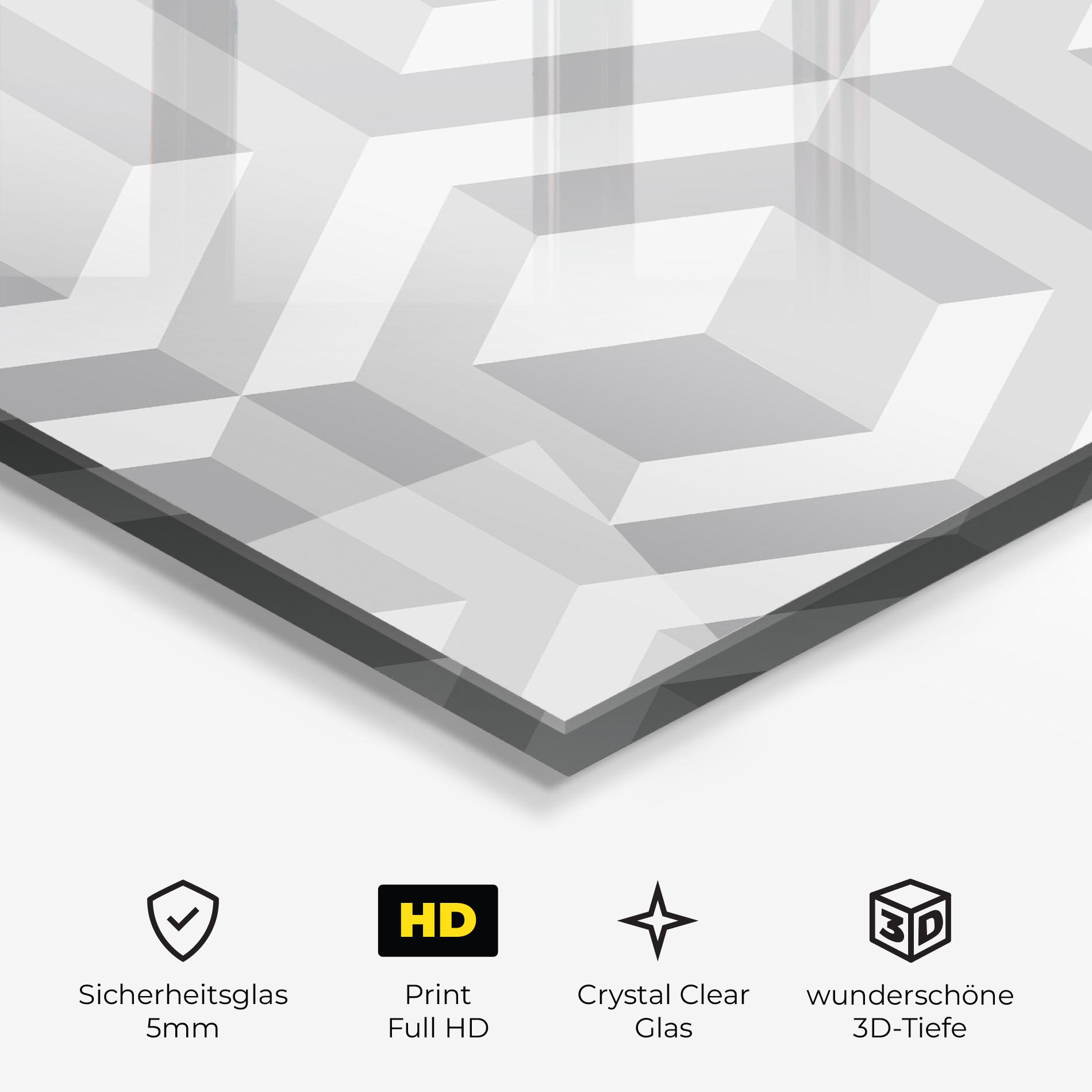 Glasbild 3d Square mockup 3