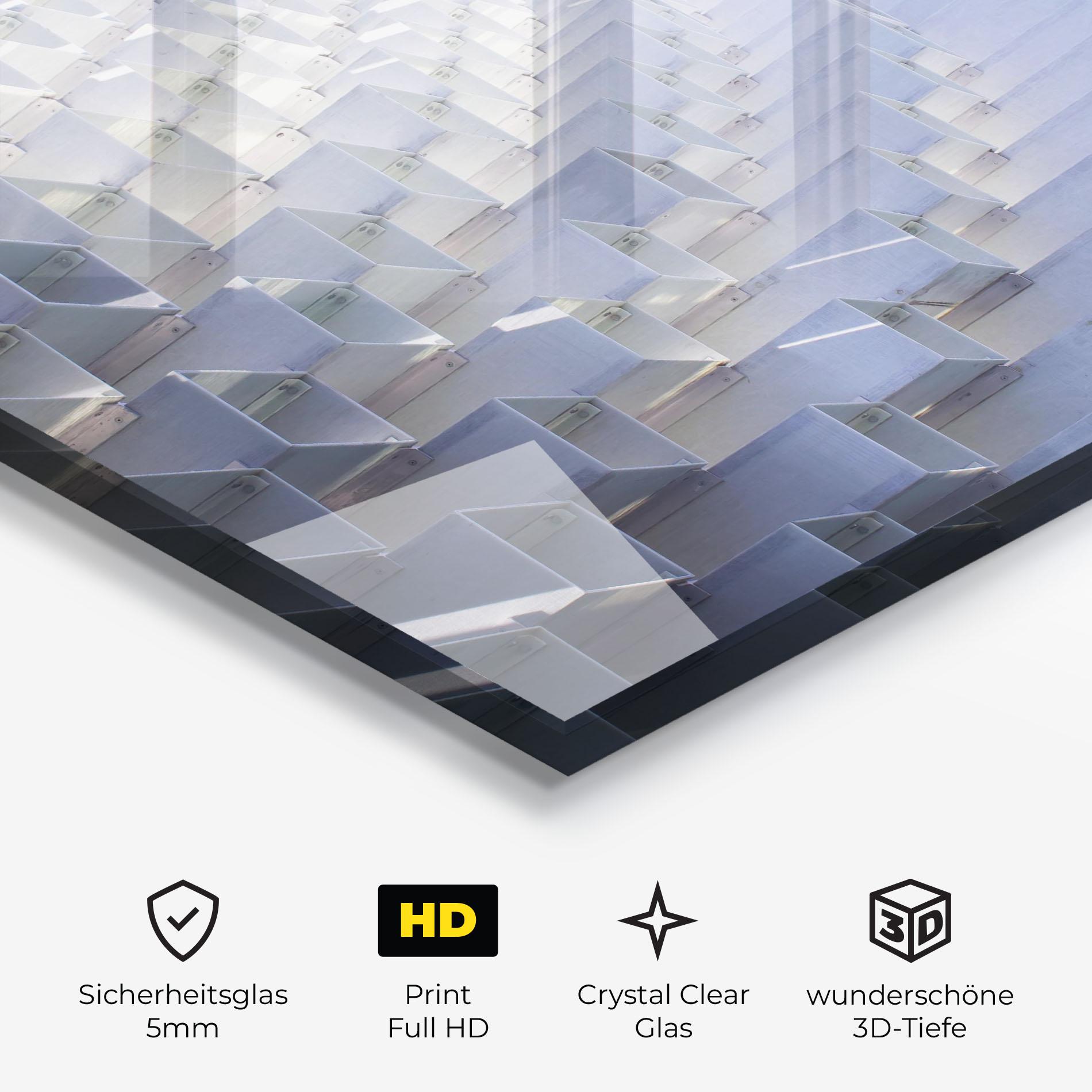 Glasbild 3d White Square mockup 3