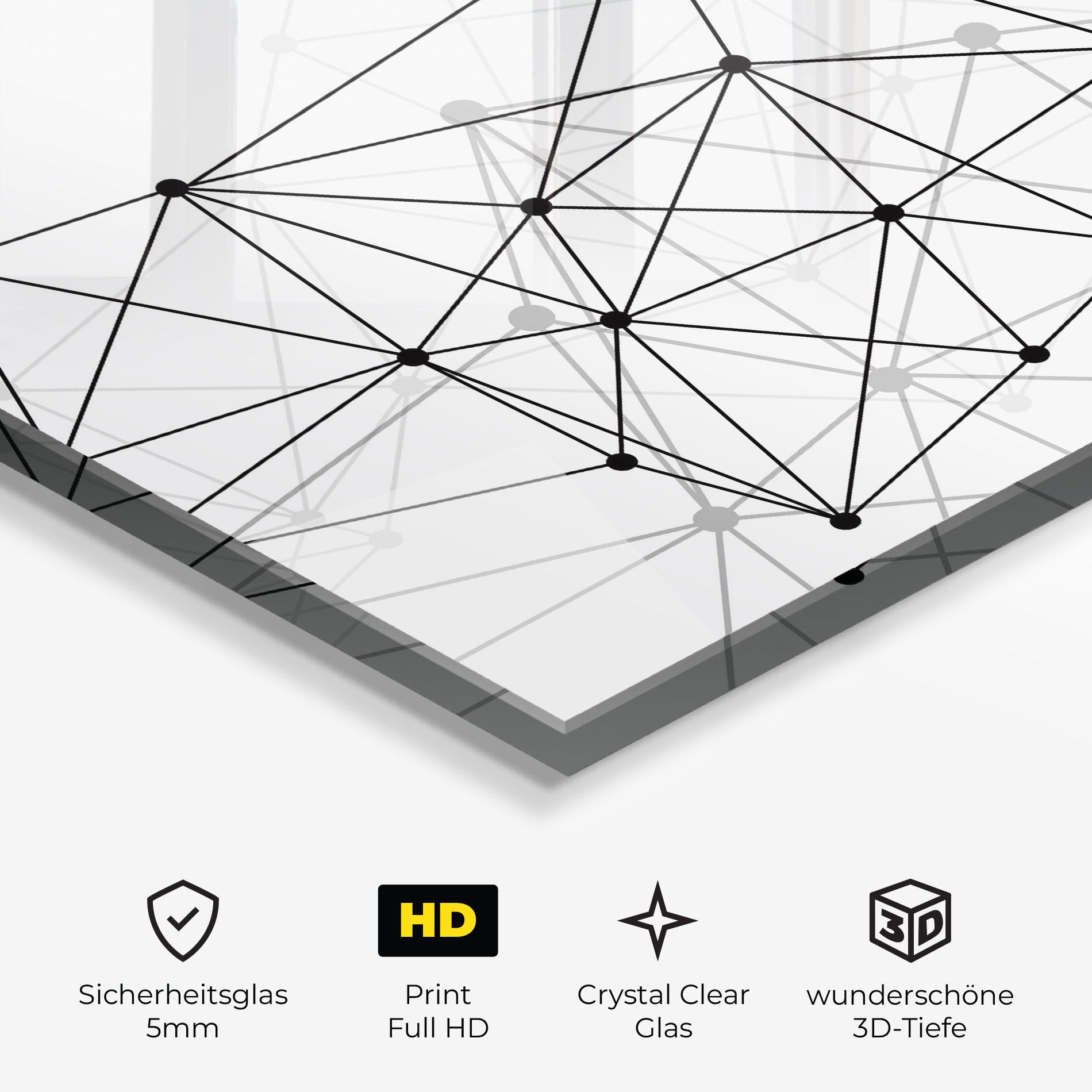 Glasbild Black Connecting mockup 3