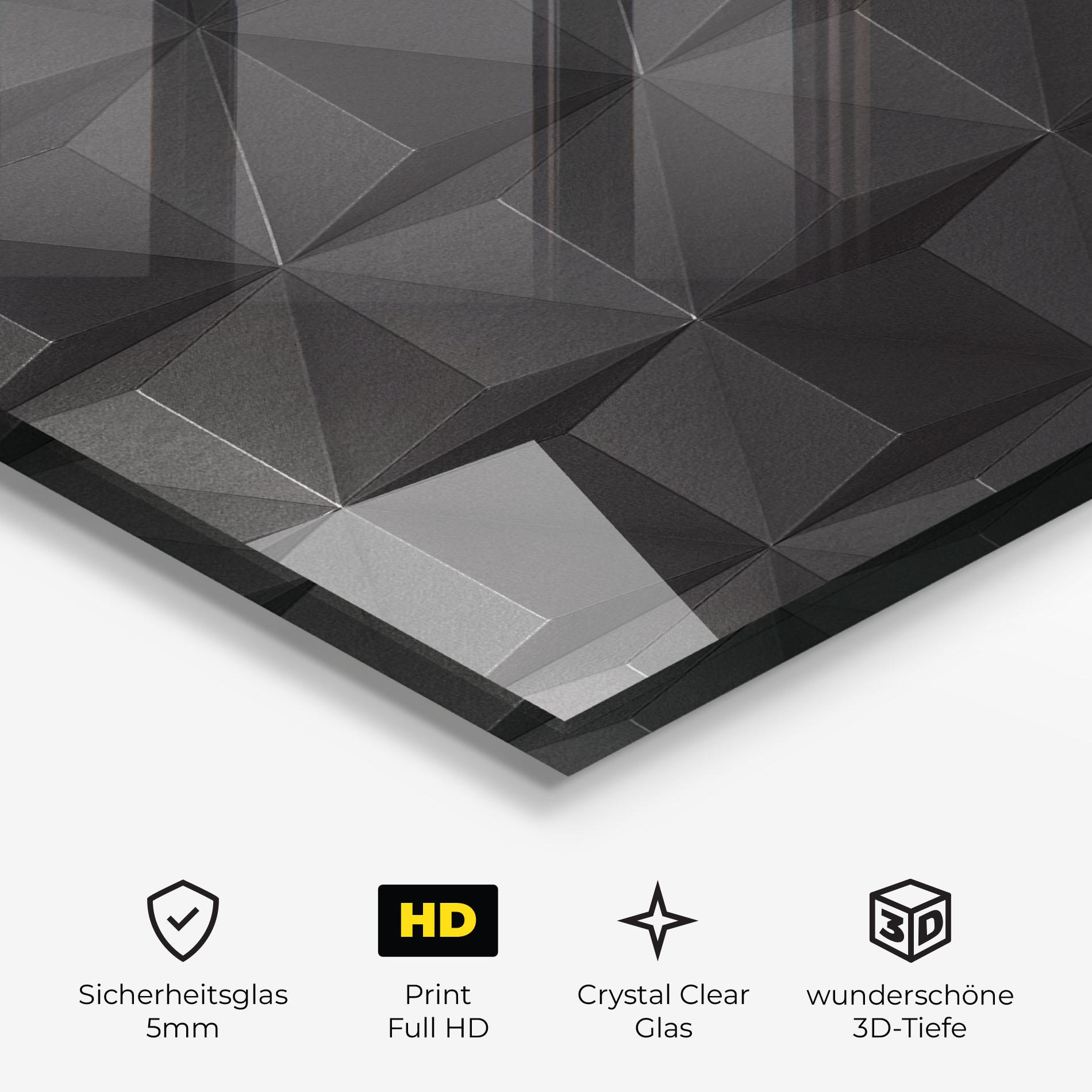 Glasbild Black Shade Triangle mockup 3