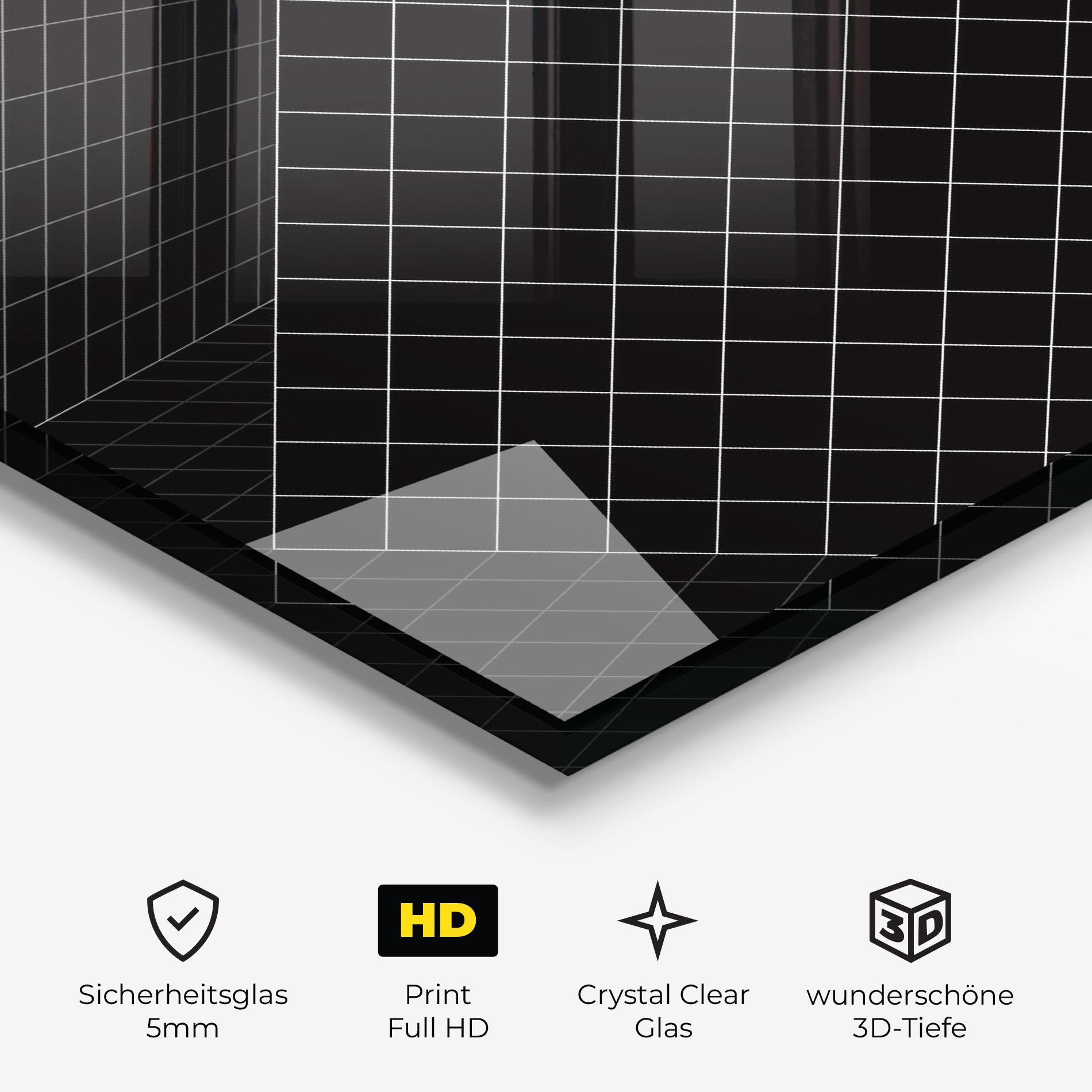 Glasbild Black Square mockup 3