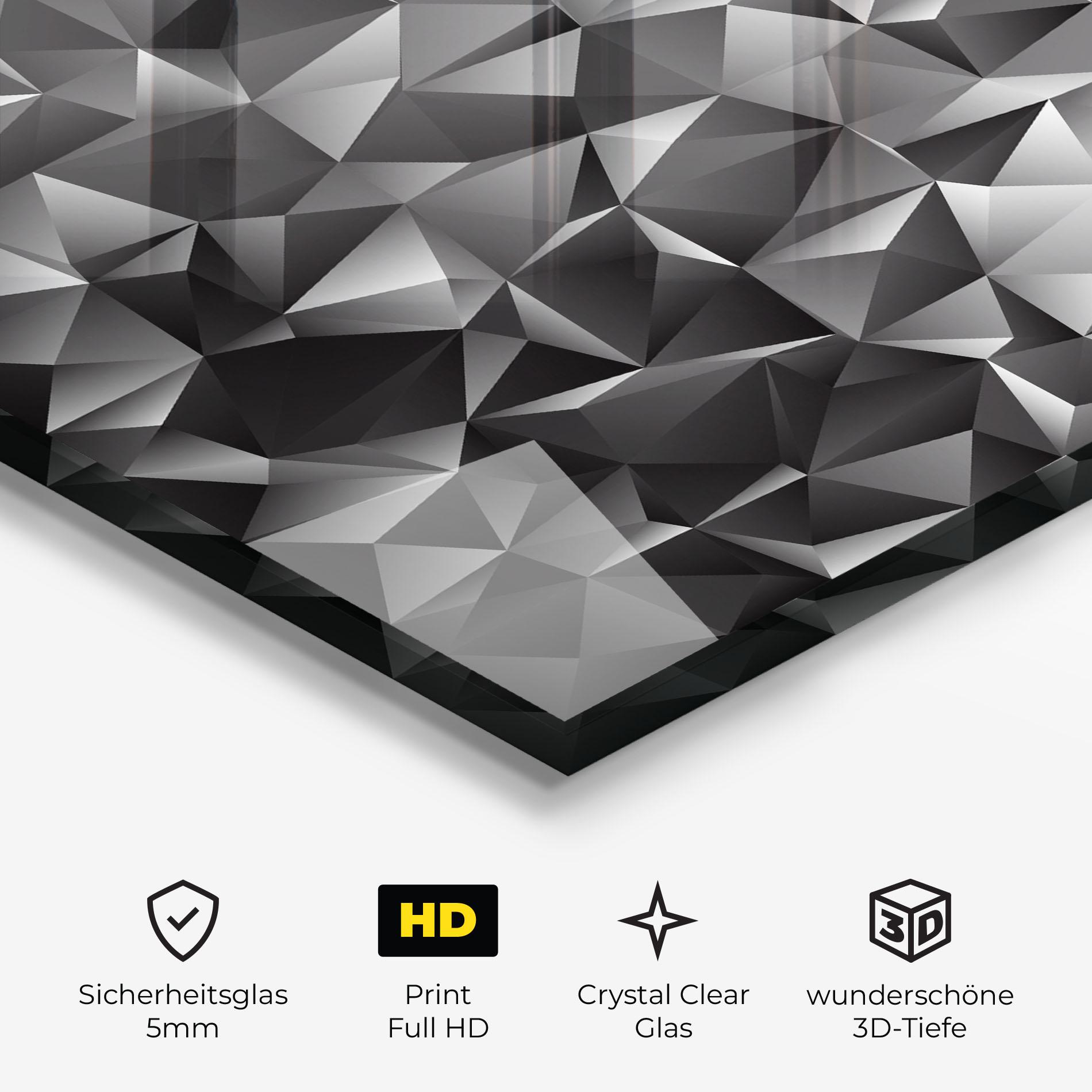 Glasbild Black Triangle Pattern mockup 3
