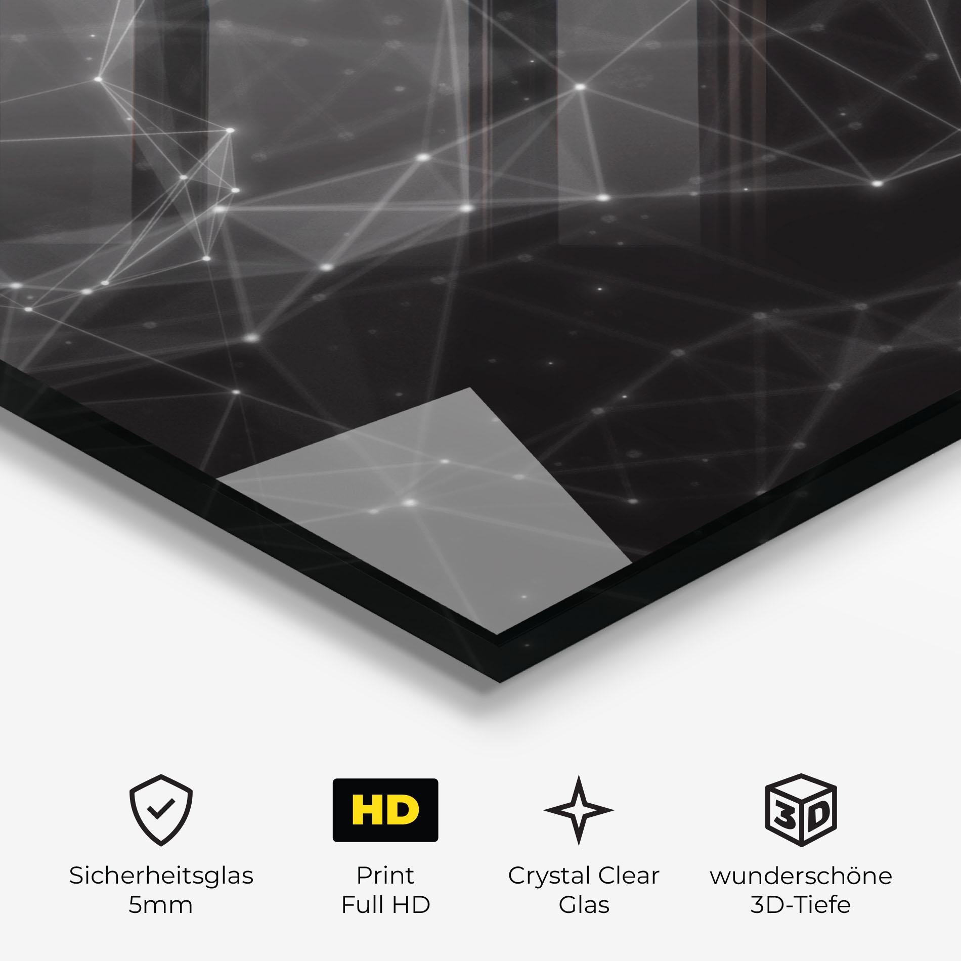 Glasbild Connecting Lines mockup 3