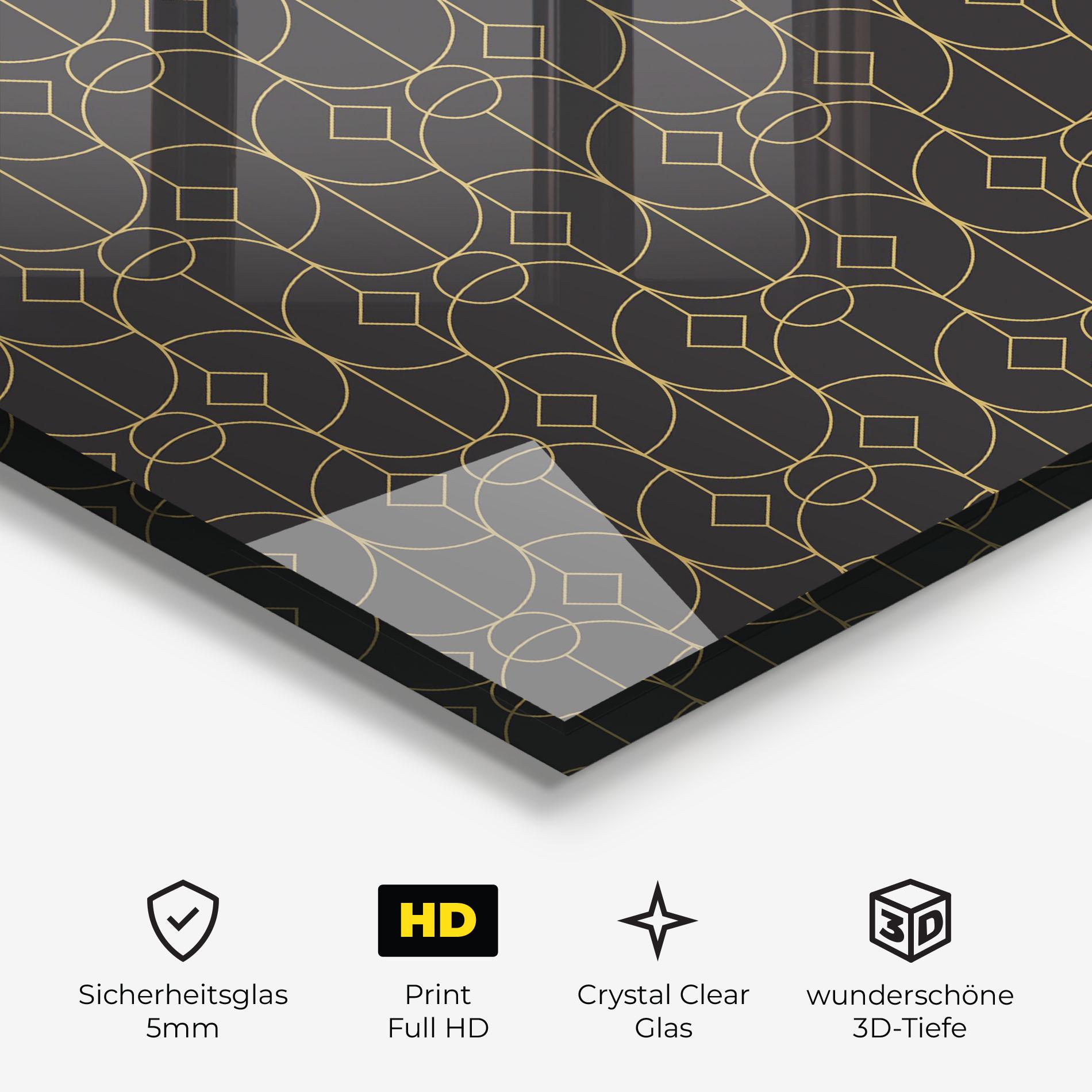 Glasbild Gold Geometric mockup 3