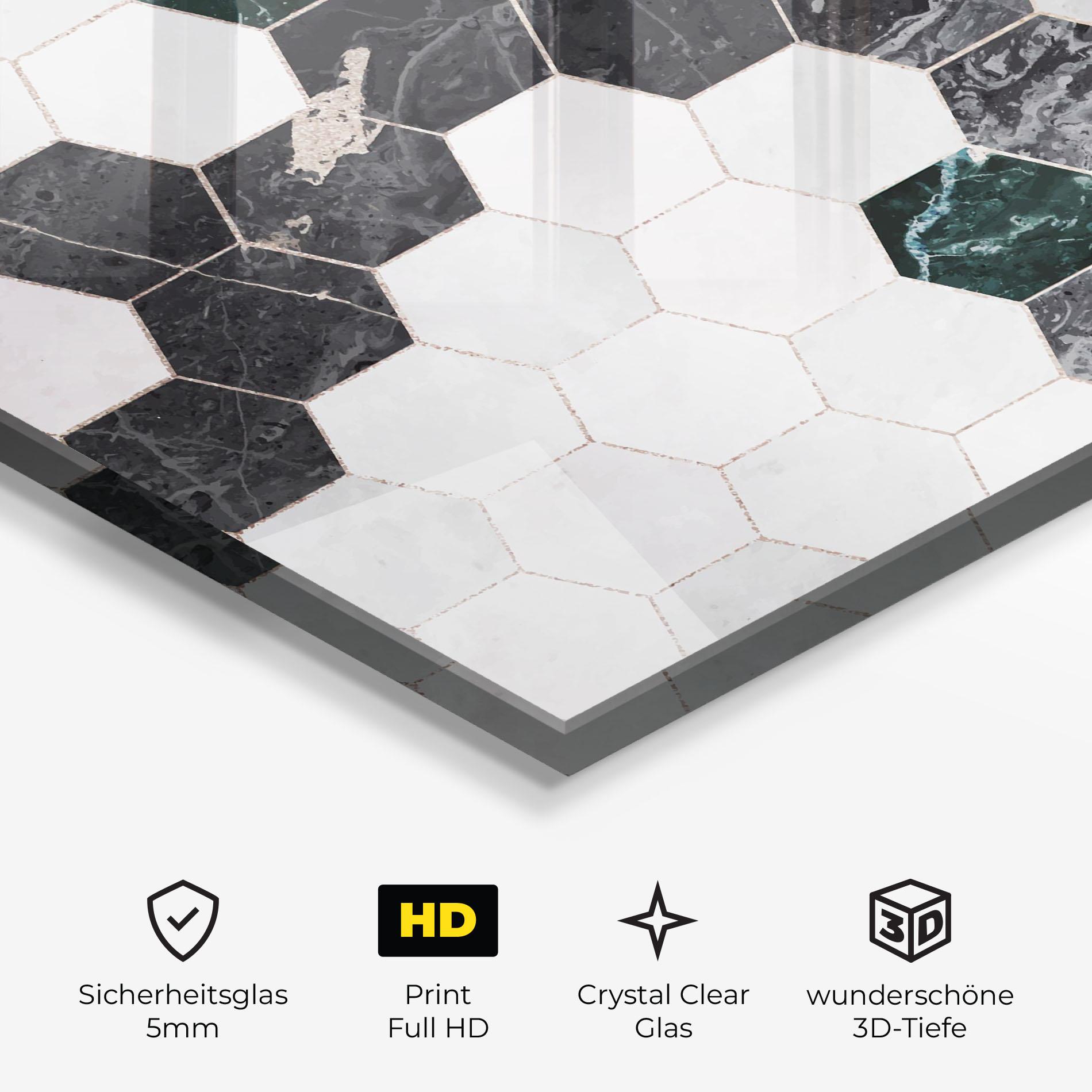Glasbild Green Hexagon mockup 3