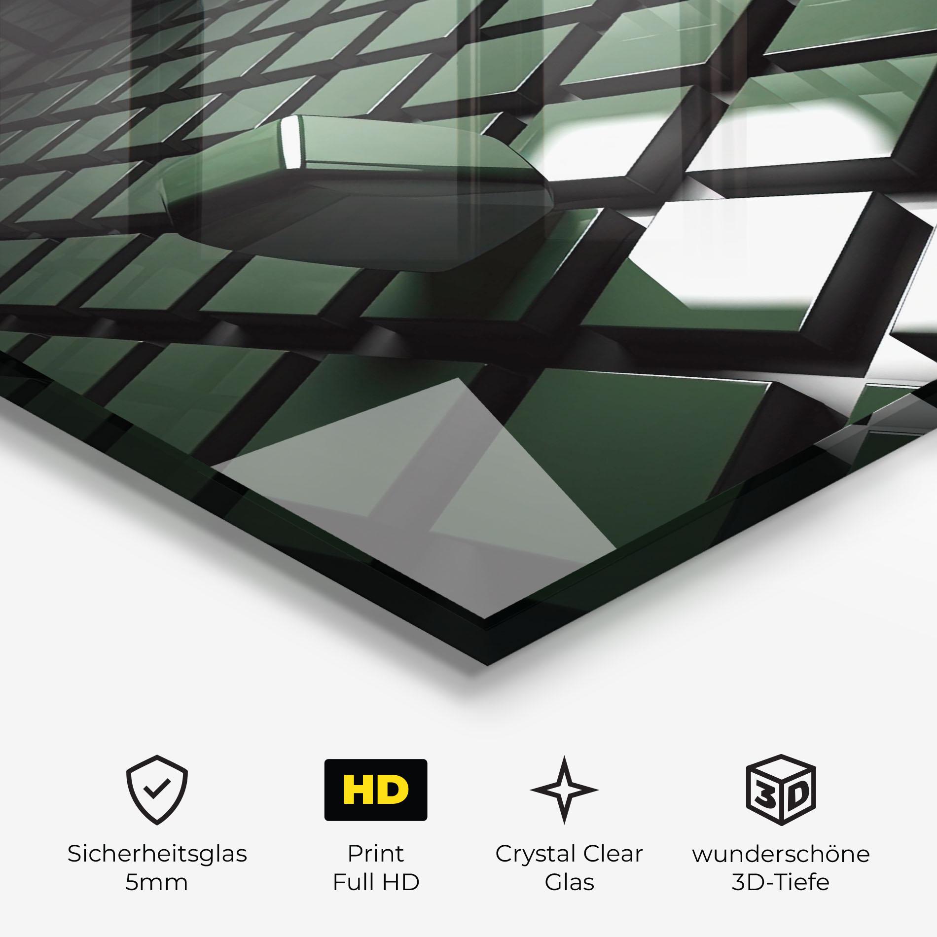 Glasbild Green Shape Floating mockup 3