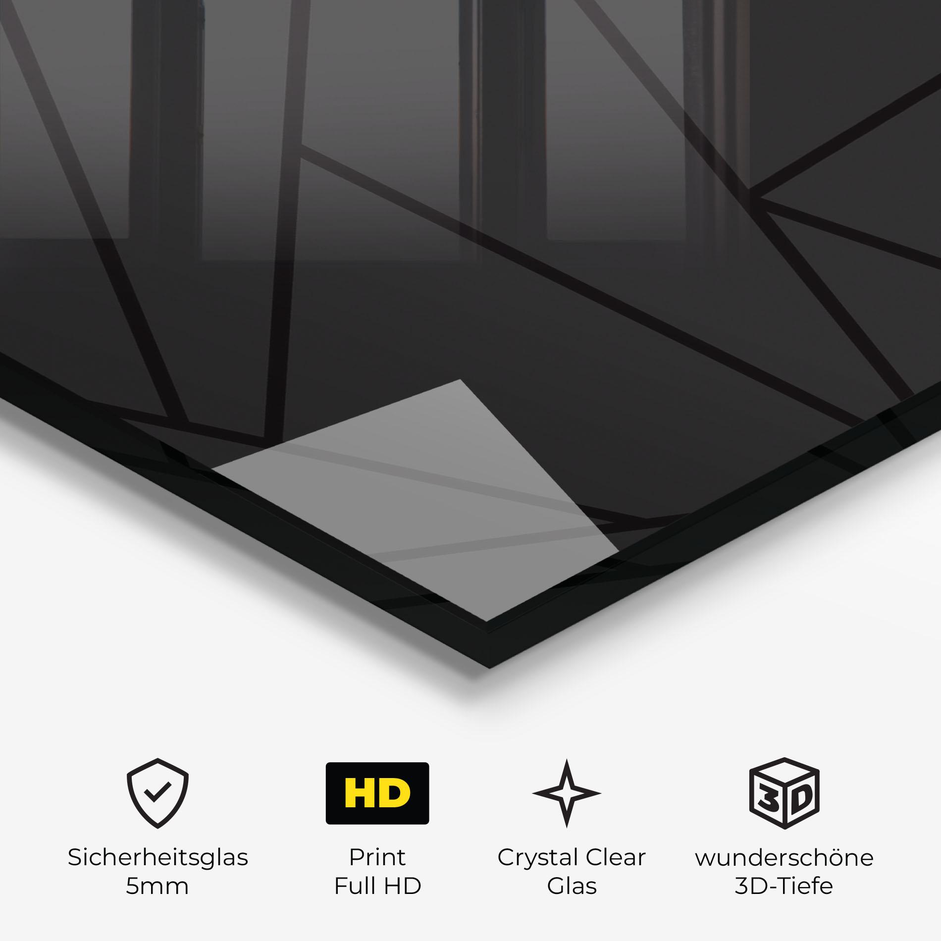 Glasbild Grey Triangle mockup 3