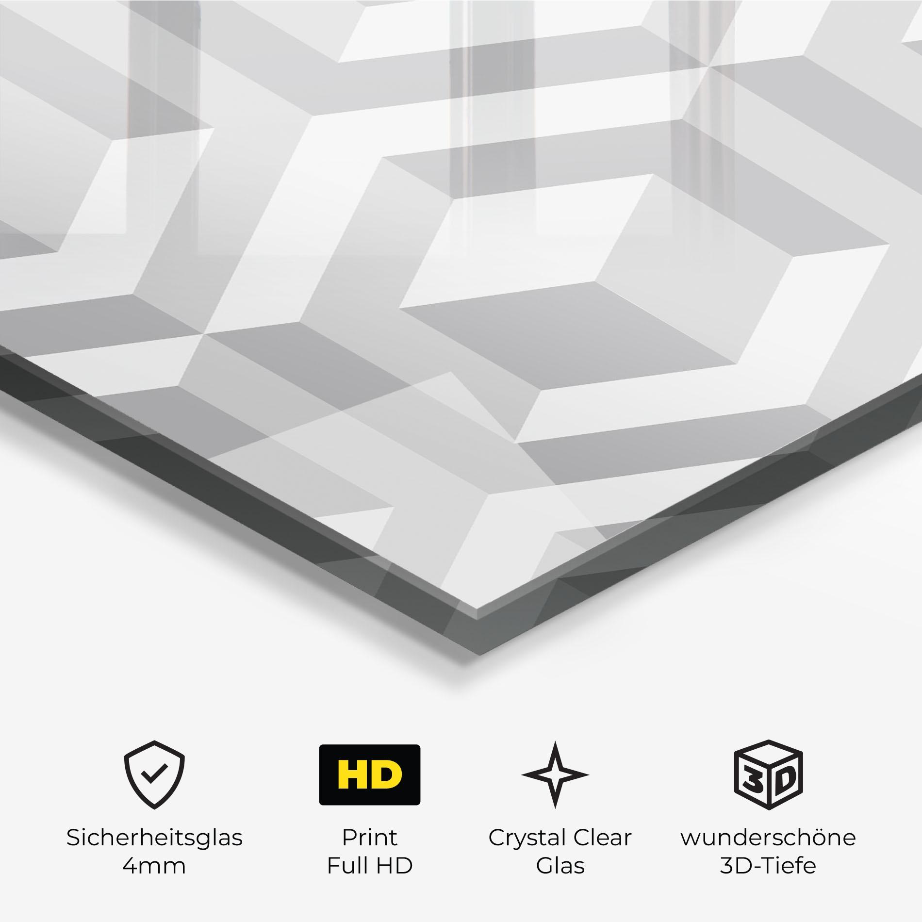 Glasbild 3d Square mockup 3