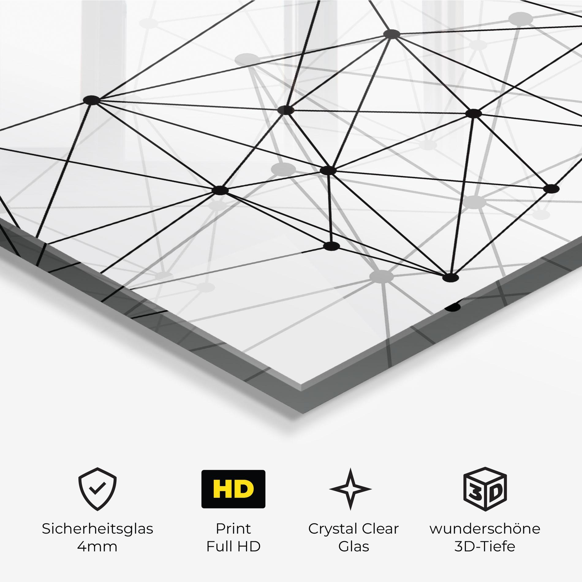 Glasbild Black Connecting mockup 3
