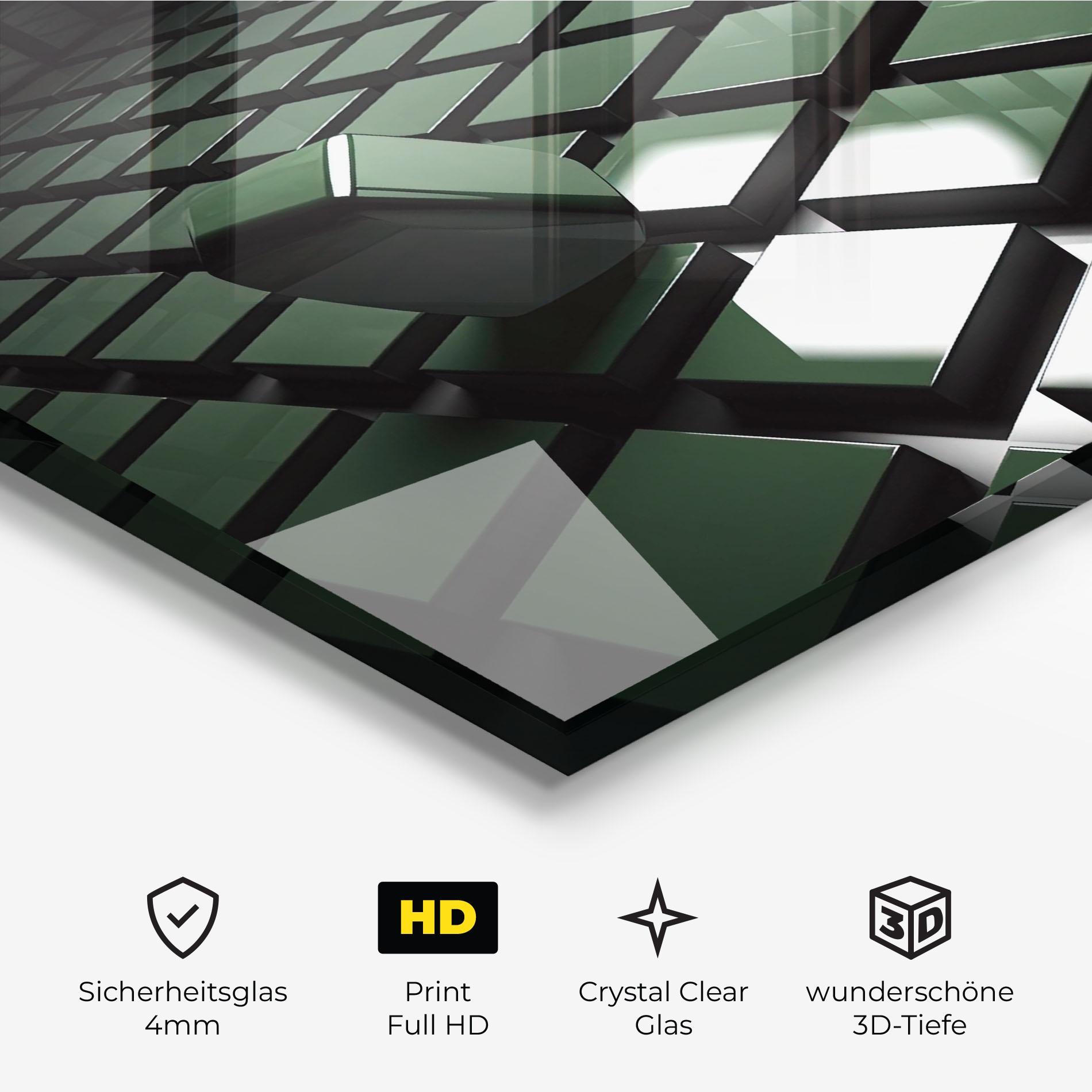 Glasbild Green Shape Floating mockup 3