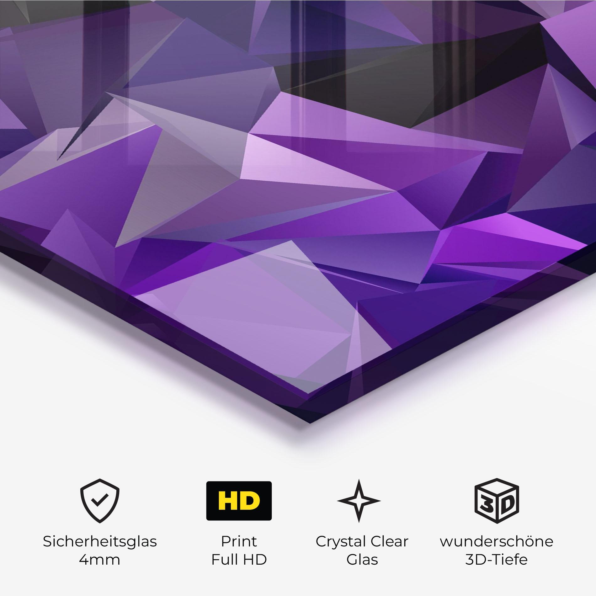 Glasbild Purple Triangle Mix mockup 3