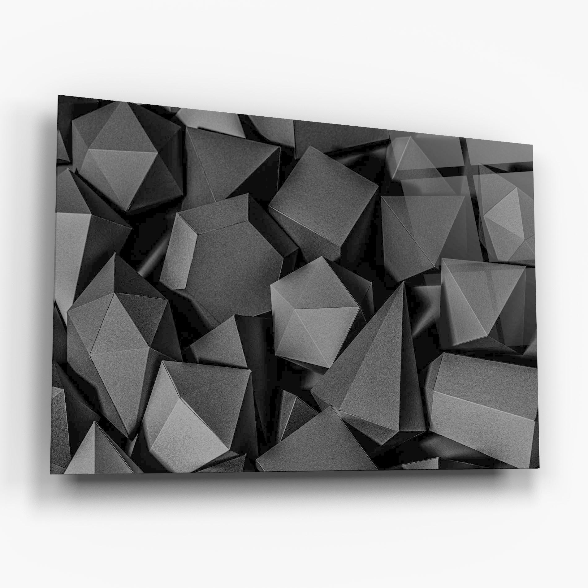 Glasbild Black Geometric Shapes mockup 6