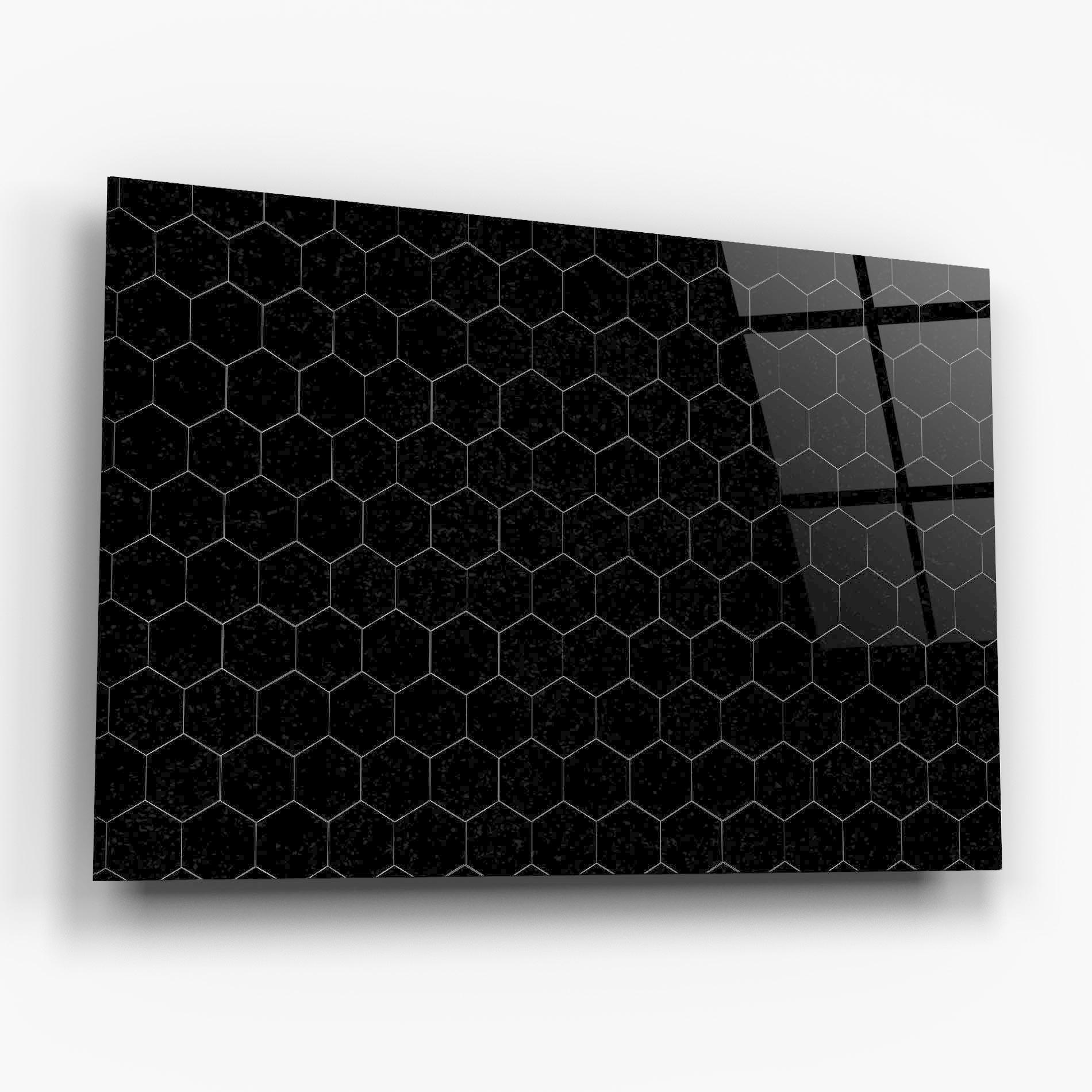 Glasbild Black Hexagon mockup 6