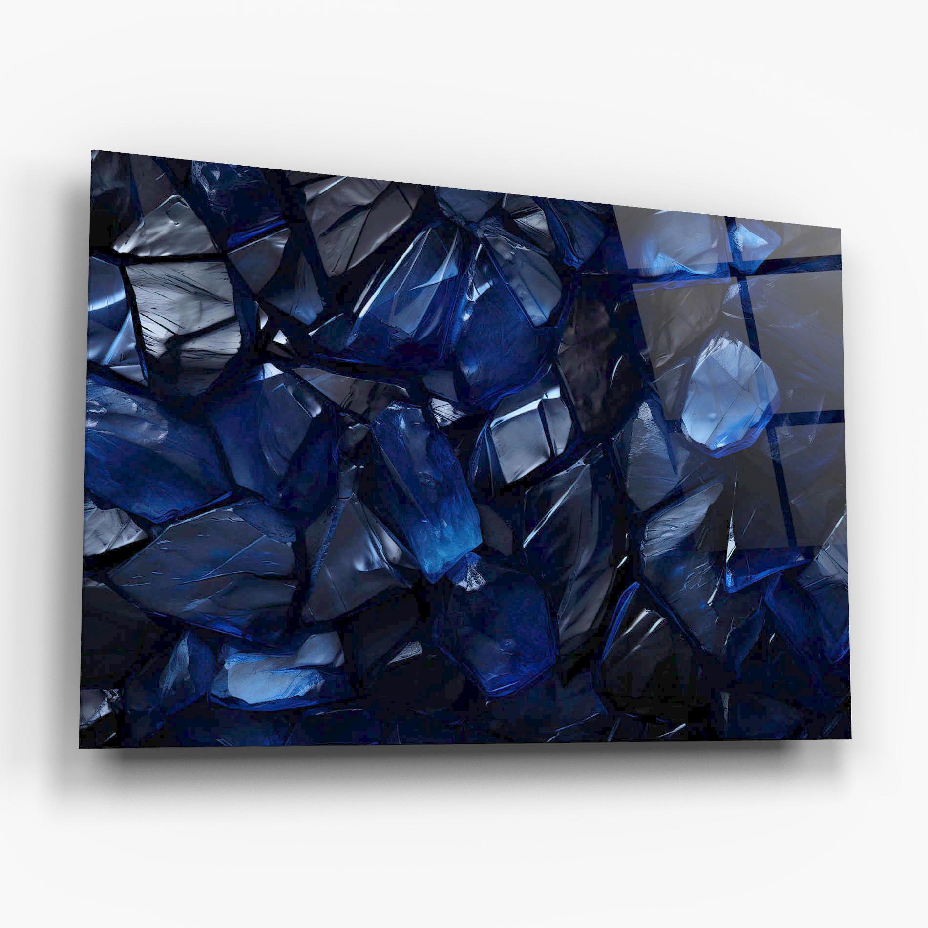 Glasbild Blue Crystal Shape mockup 6
